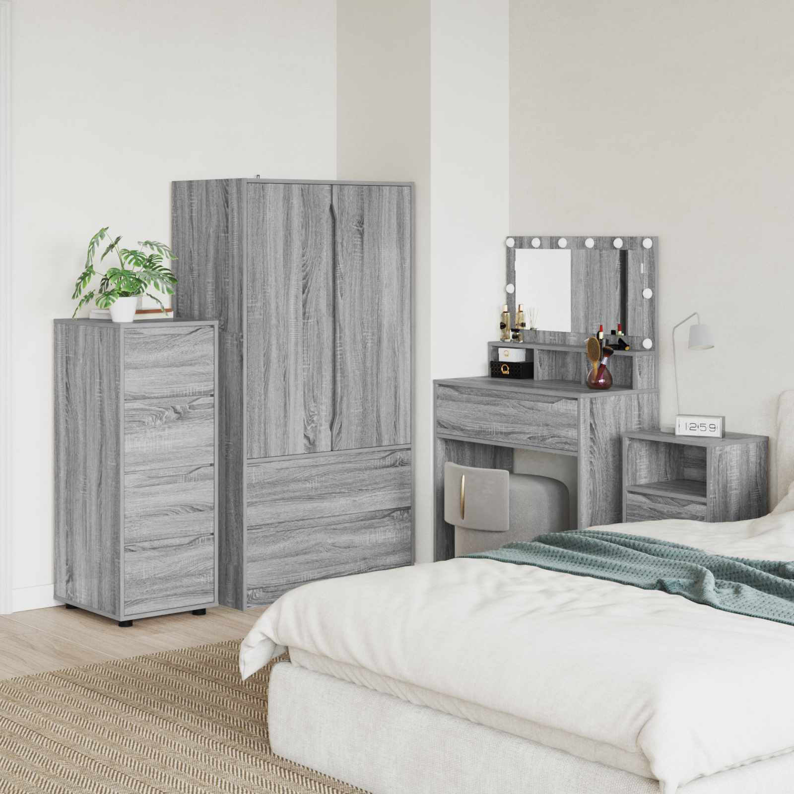 Aufbewahrungsschrank 40 x 48 x 105 cm Holzwerkstoff Sonoma-Grau