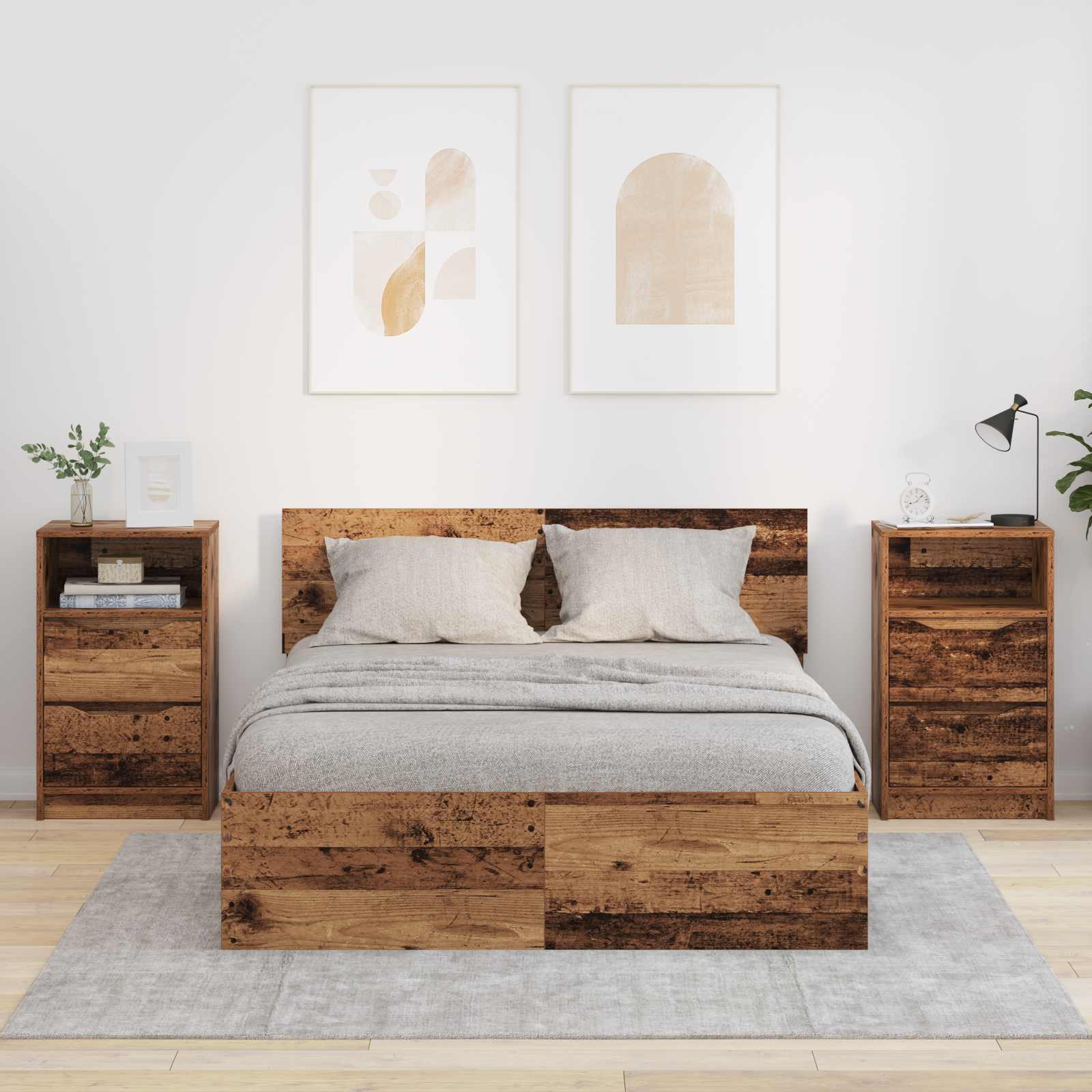 Nachttische 2 Stk. Altholz 40 x 30 x 467 cm Holzwerkstoff
