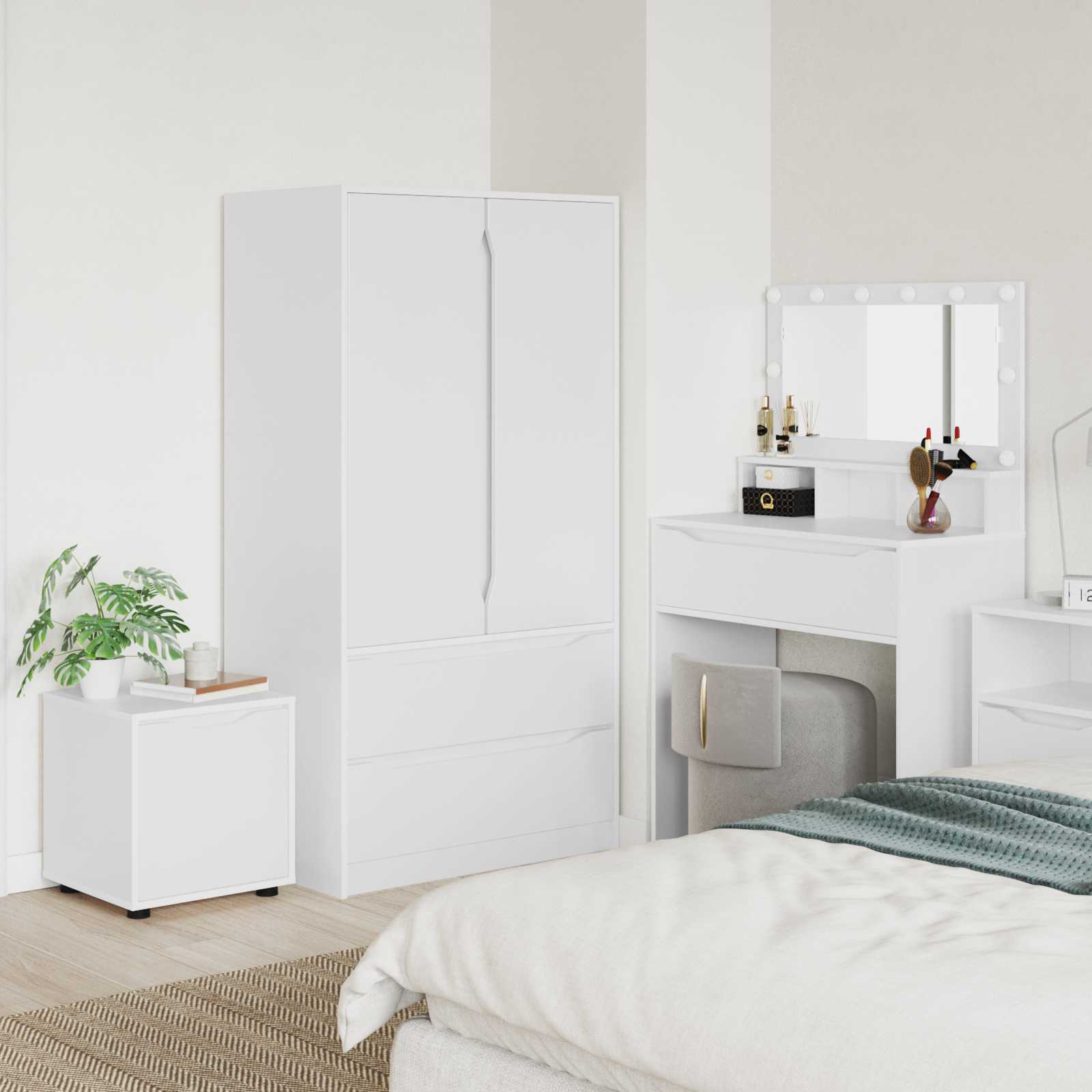 Badezimmerschrank 40,5 x 40 x 44 cm Holzwerkstoff Weiß