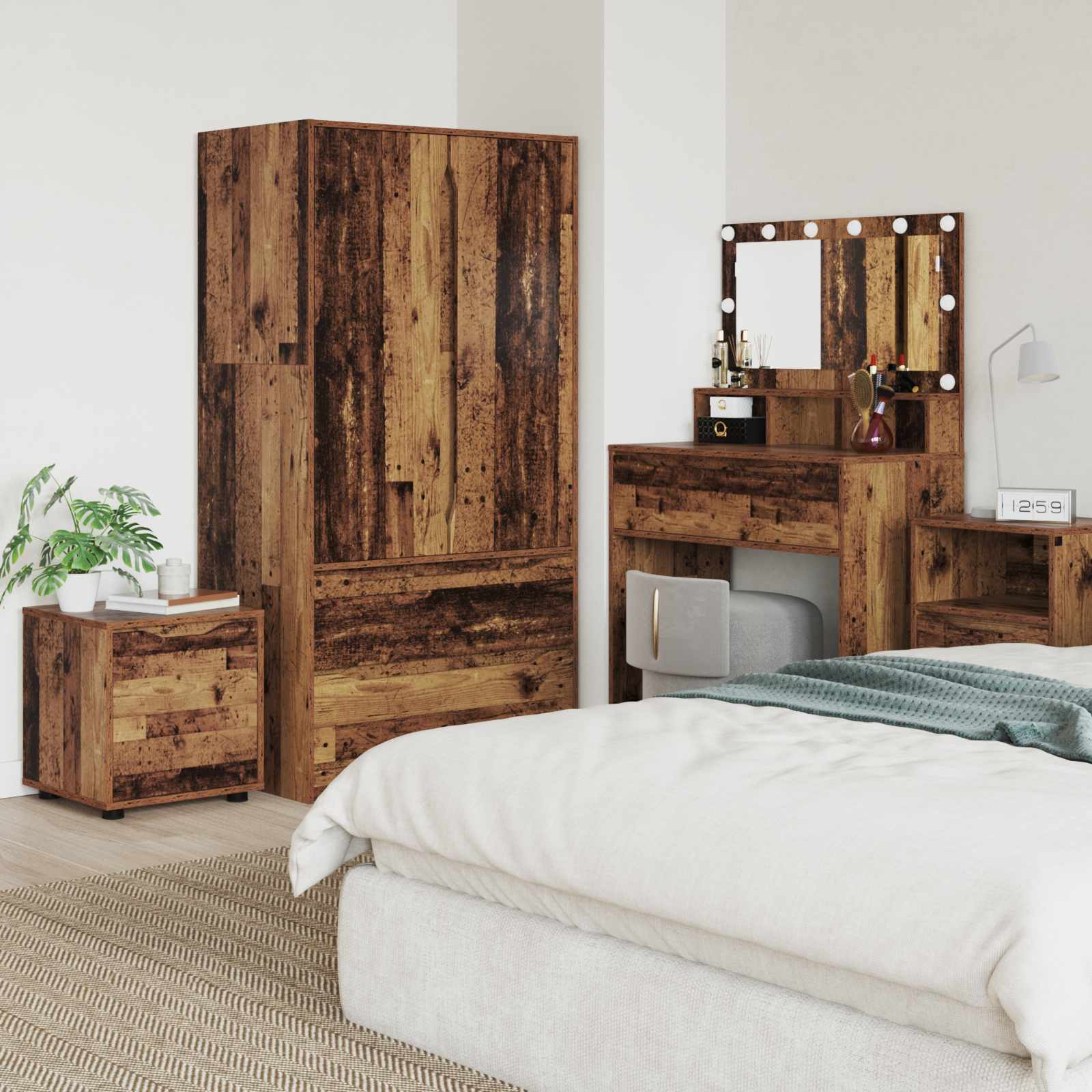 Badezimmerschrank 40,5 x 40 x 44 cm Holzwerkstoff Altholz