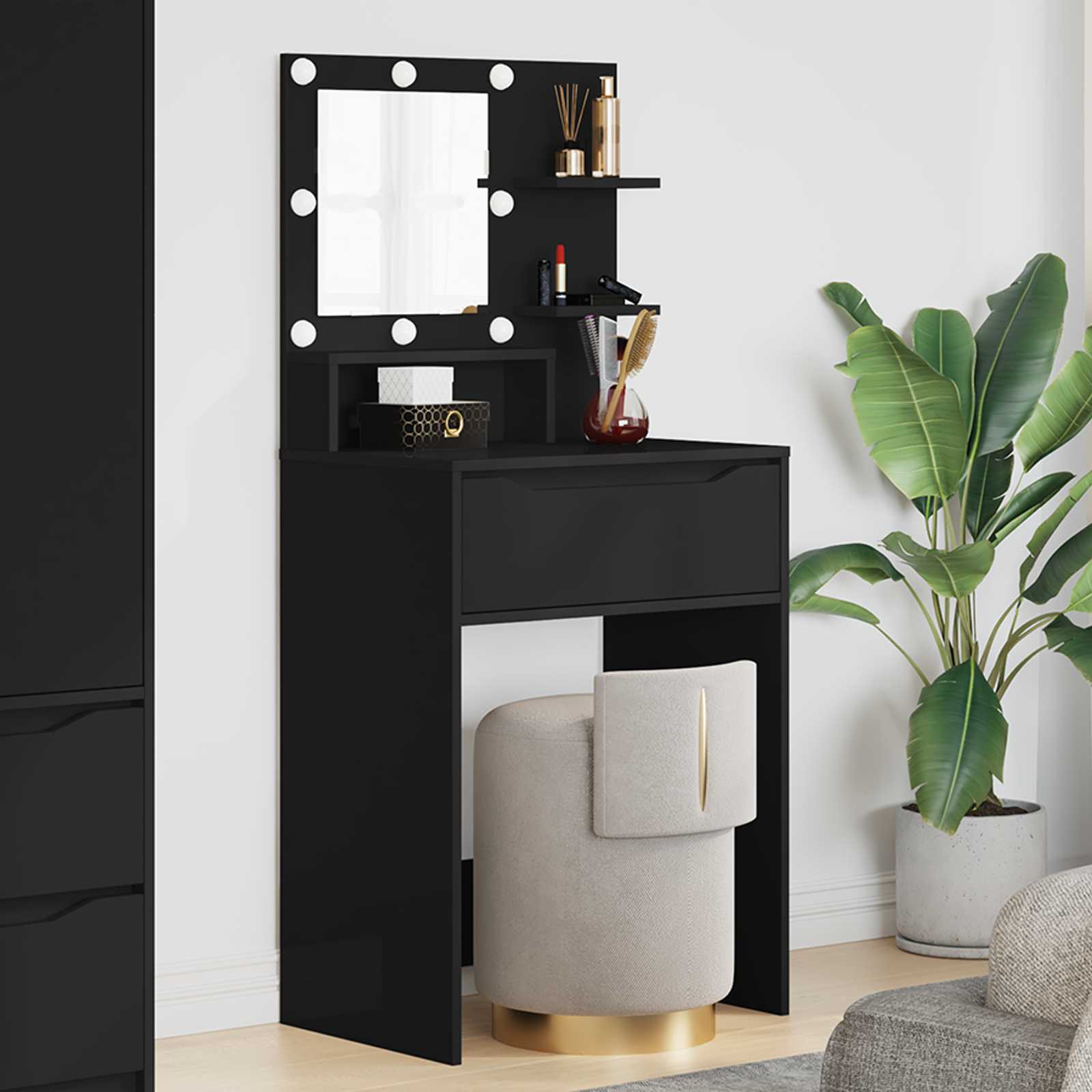 Schlafzimmer-Frisiertische Schwarz 80 x 39,6 x 135 cm