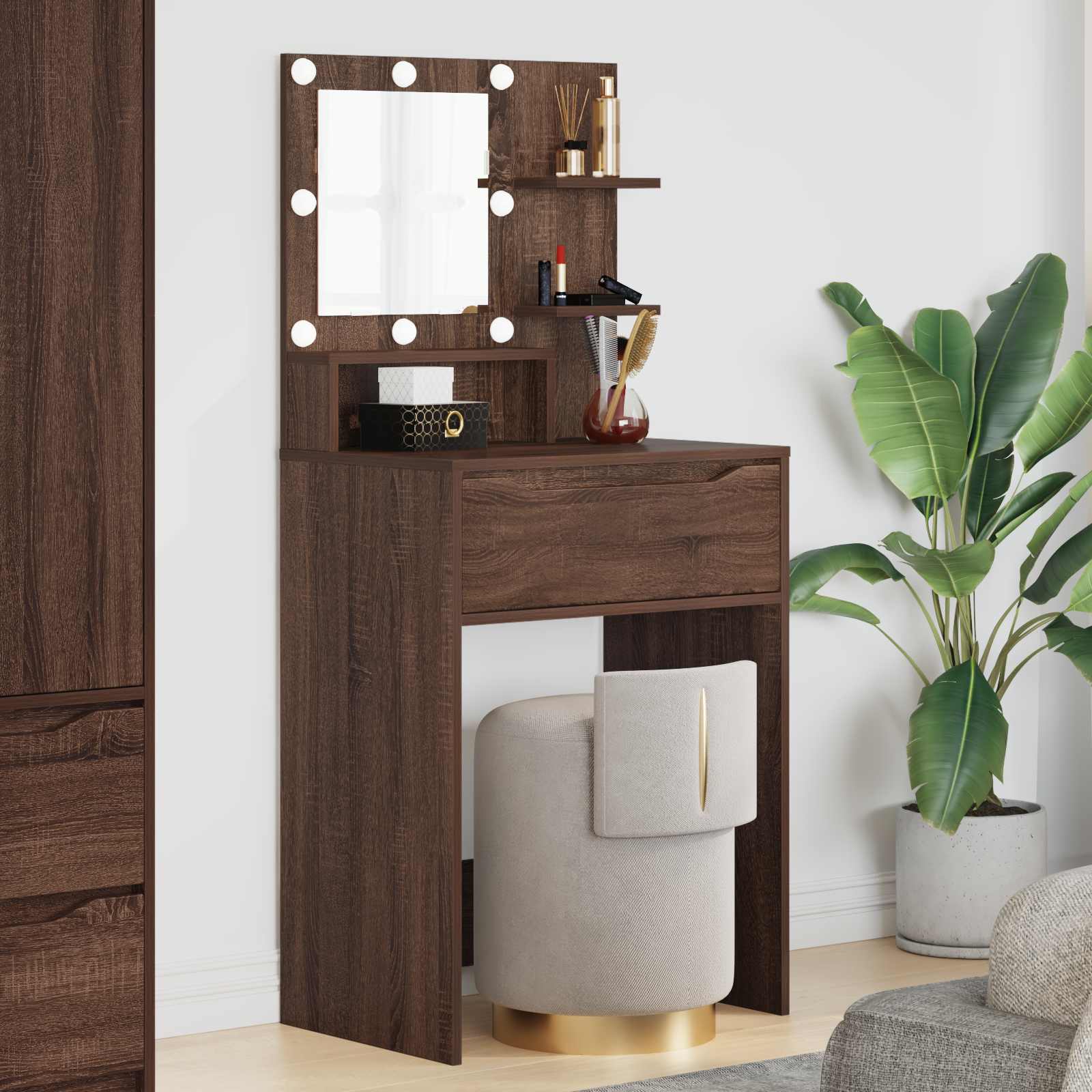 Schlafzimmer-Frisiertische Braun Eichen-Optik Holzwerkstoff