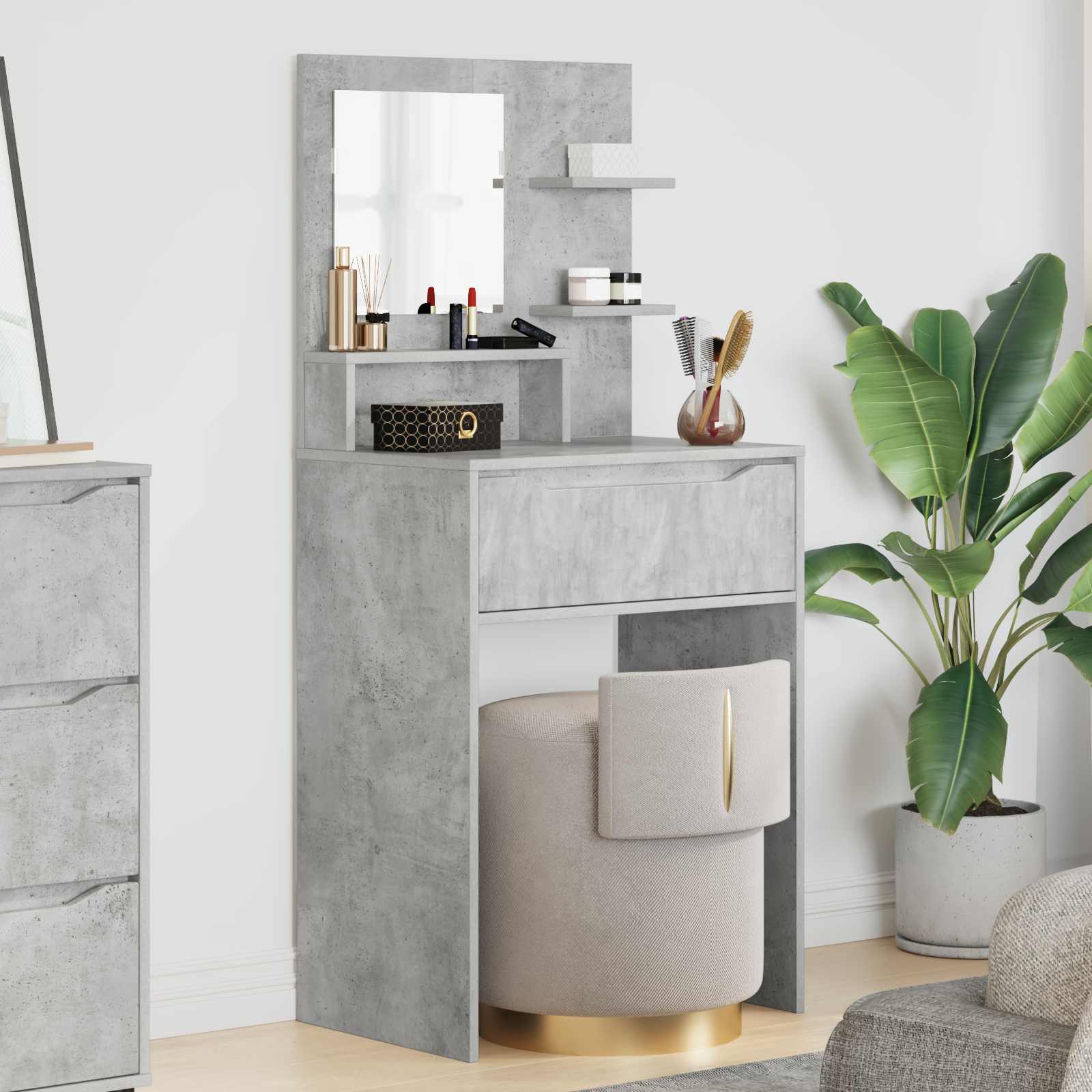 Schlafzimmer-Frisiertische Beton Grau 80 x 39,6 x 135 cm