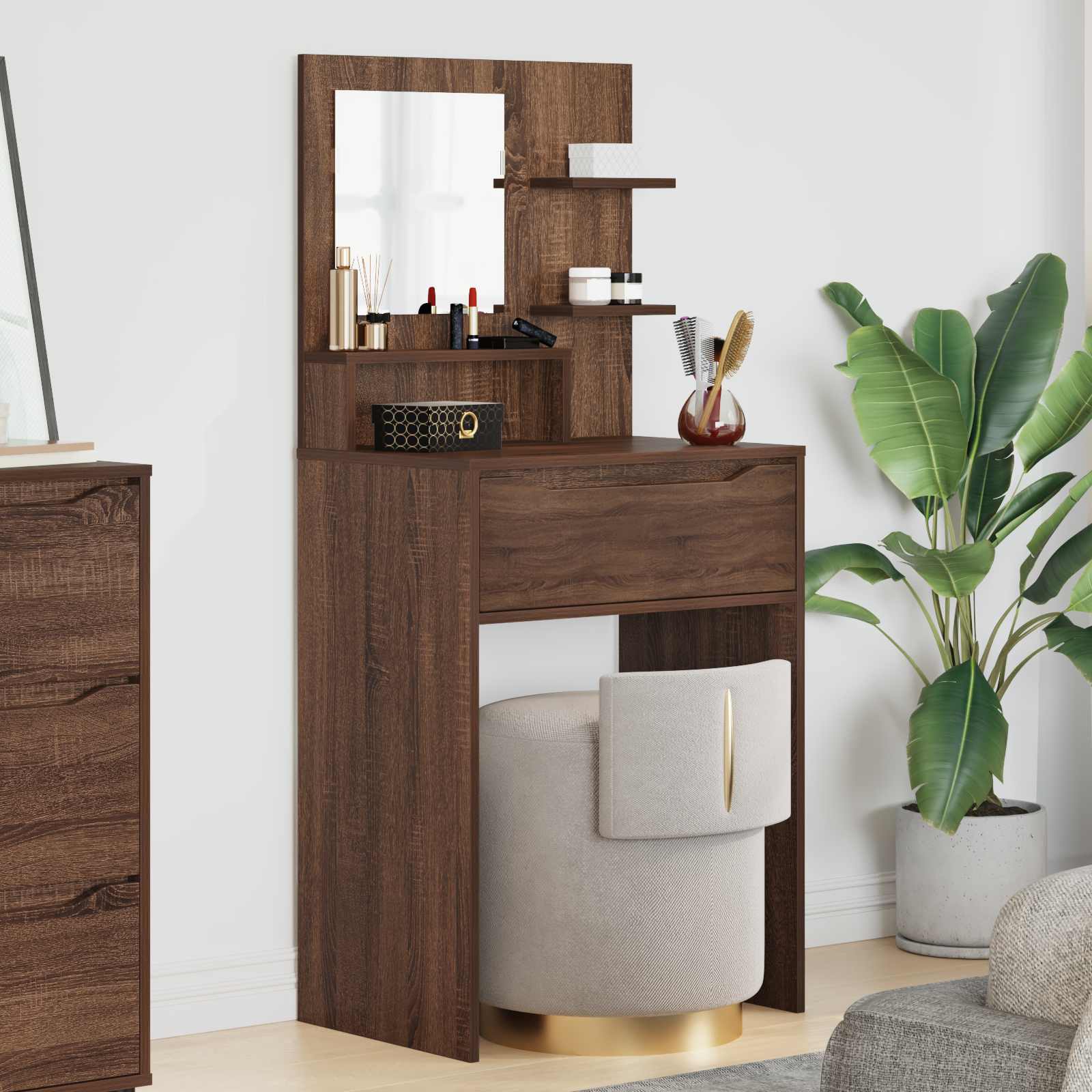 Schlafzimmer-Frisiertische Braun Eichen-Optik Holzwerkstoff