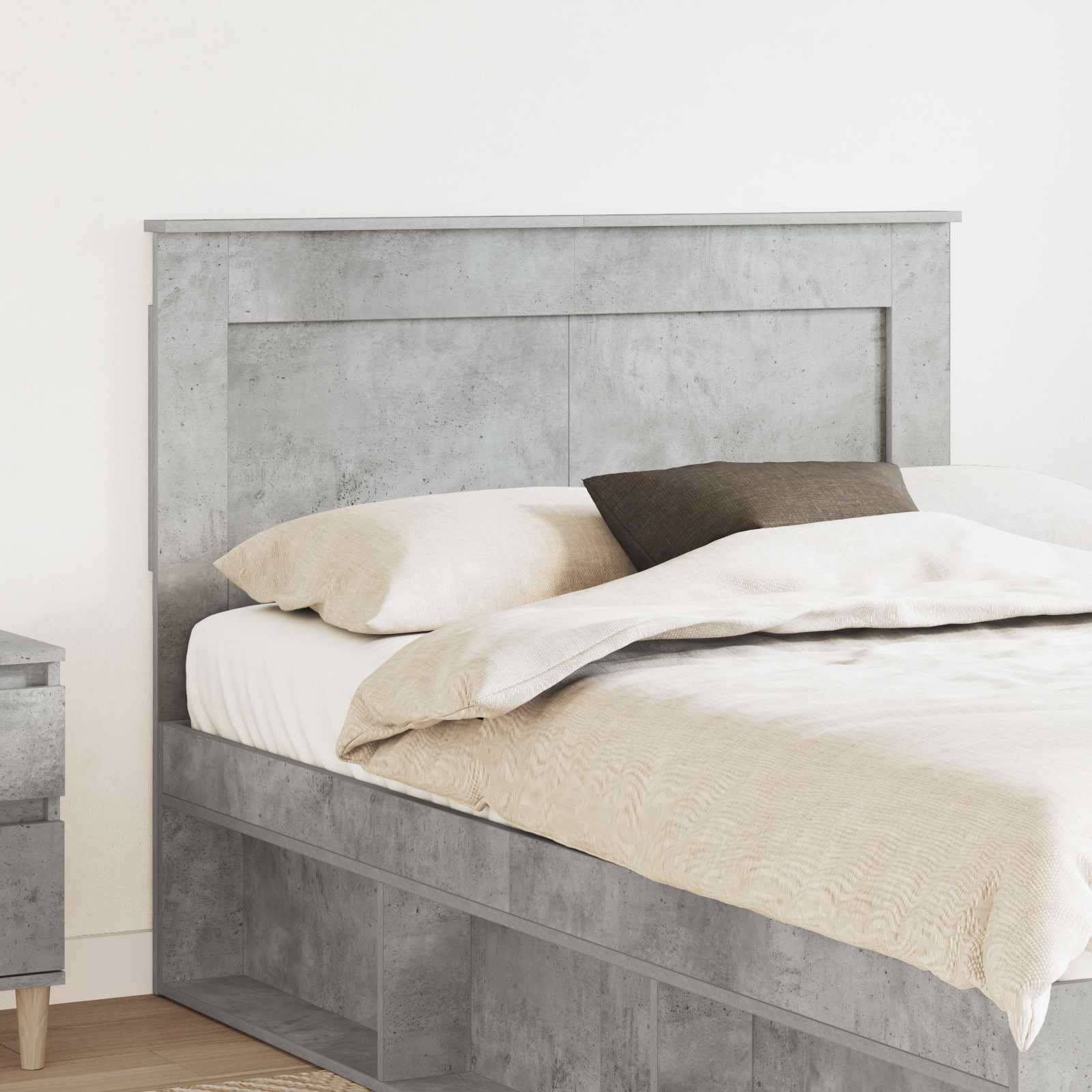 Kopfteil Beton Grau Holzwerkstoff