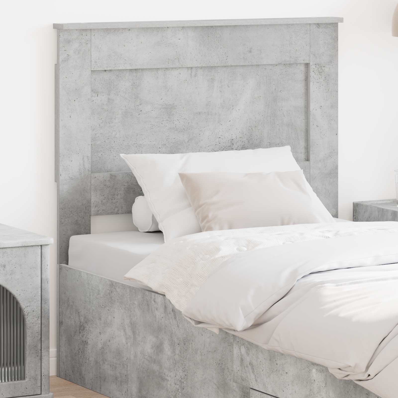 Kopfteil Beton Grau Holzwerkstoff