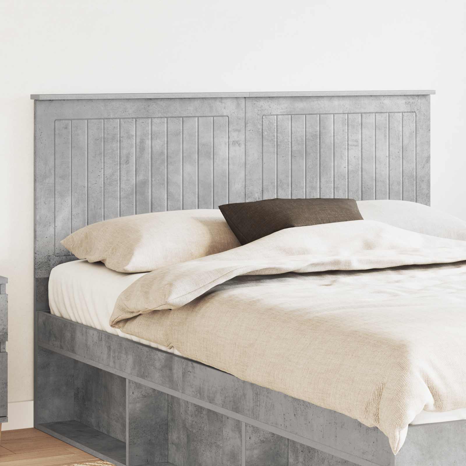 Kopfteil Beton Grau Holzwerkstoff