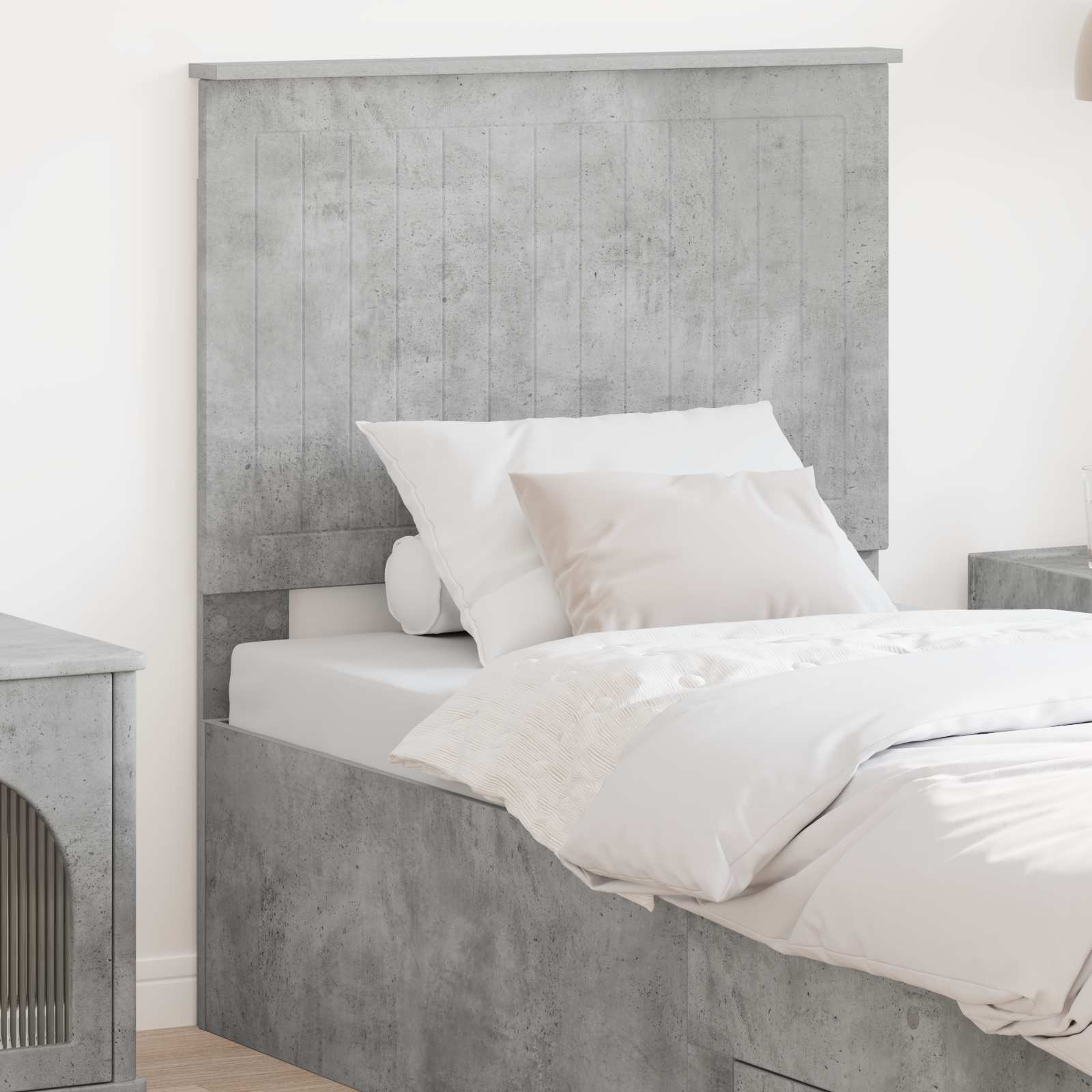 Kopfteil Beton Grau Holzwerkstoff