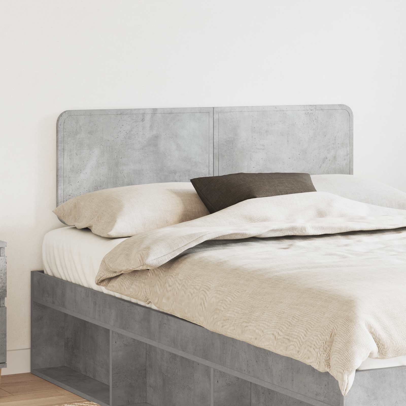 Kopfteil Betongrau Holzwerkstoff