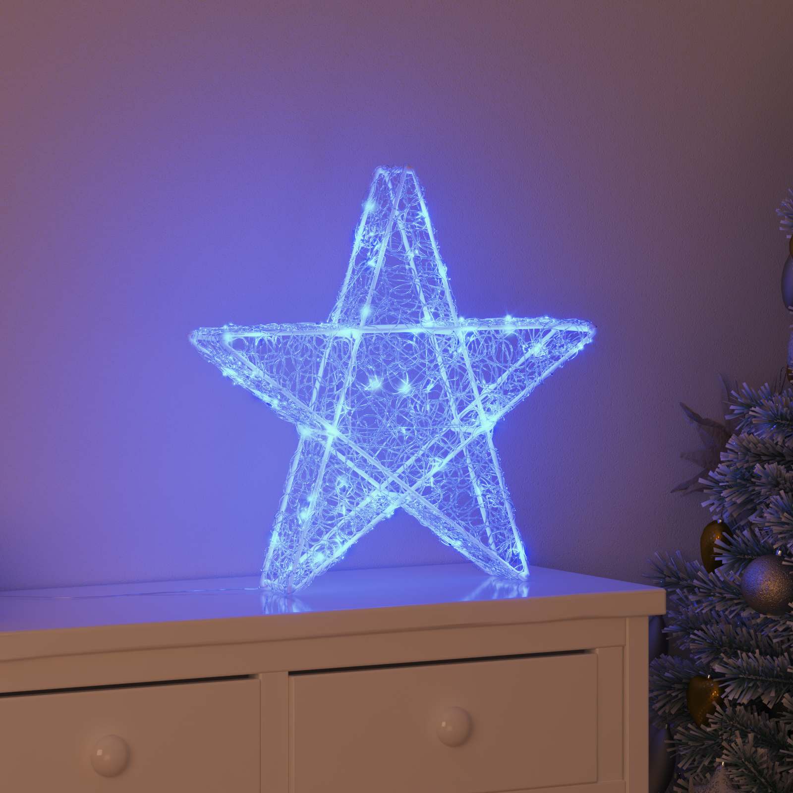 3D Stern 50 LEDs Blau 55 x 53.5 x 10 cm Acryl
