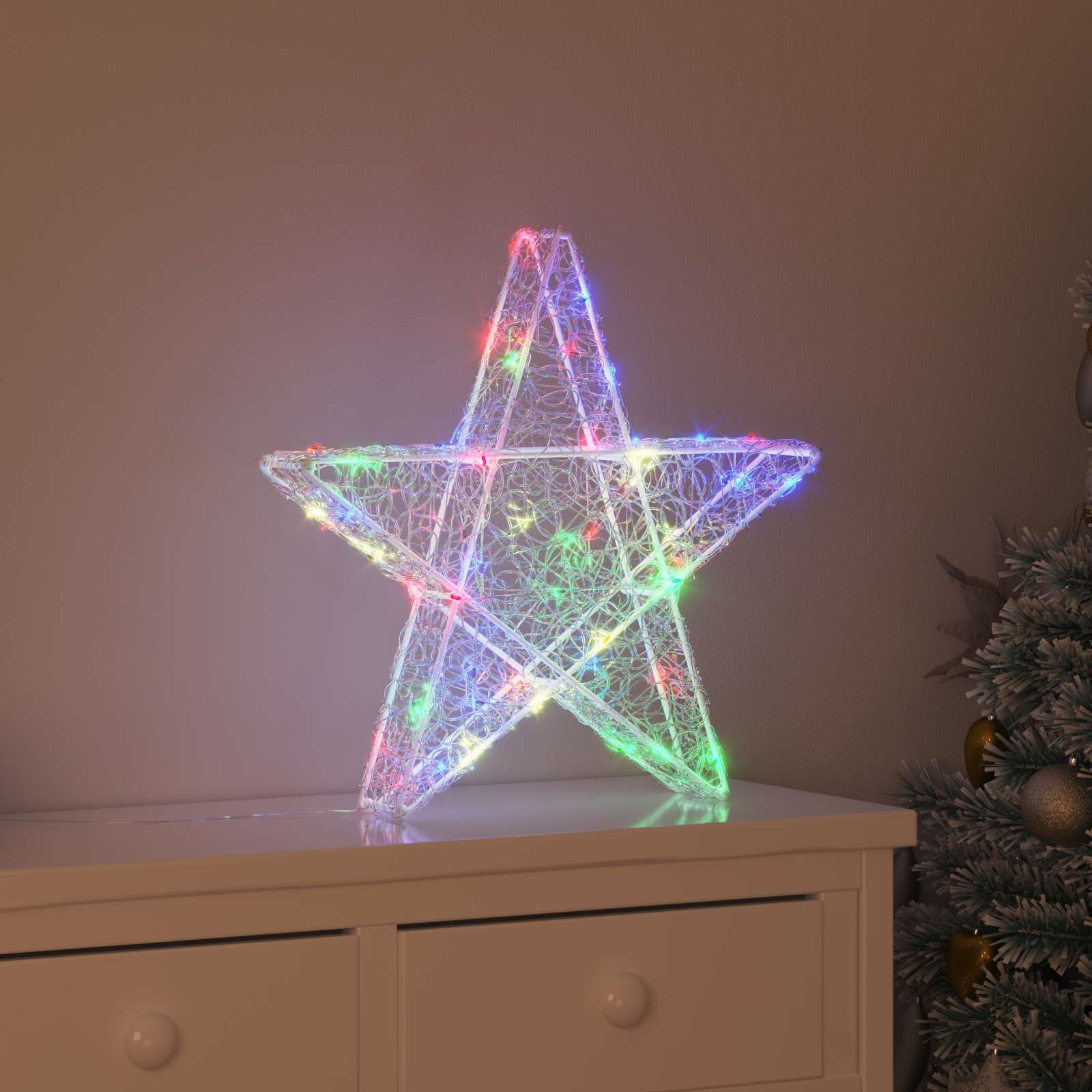 3D Stern 50 LEDs Mehrfarbig 55 x 53.5 x 10 cm Acryl