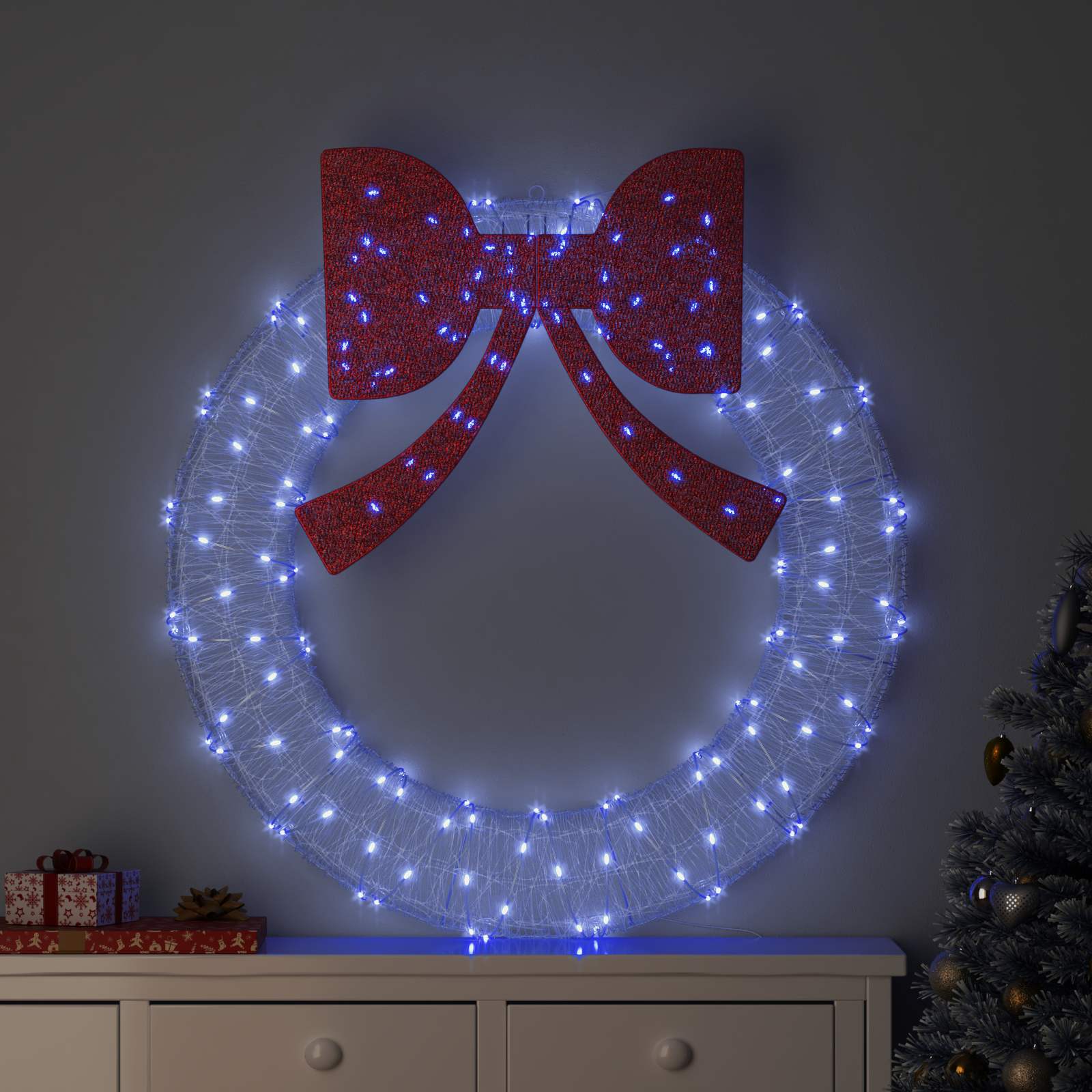 Kranz 150 LEDs Blau 120 cm Acryl