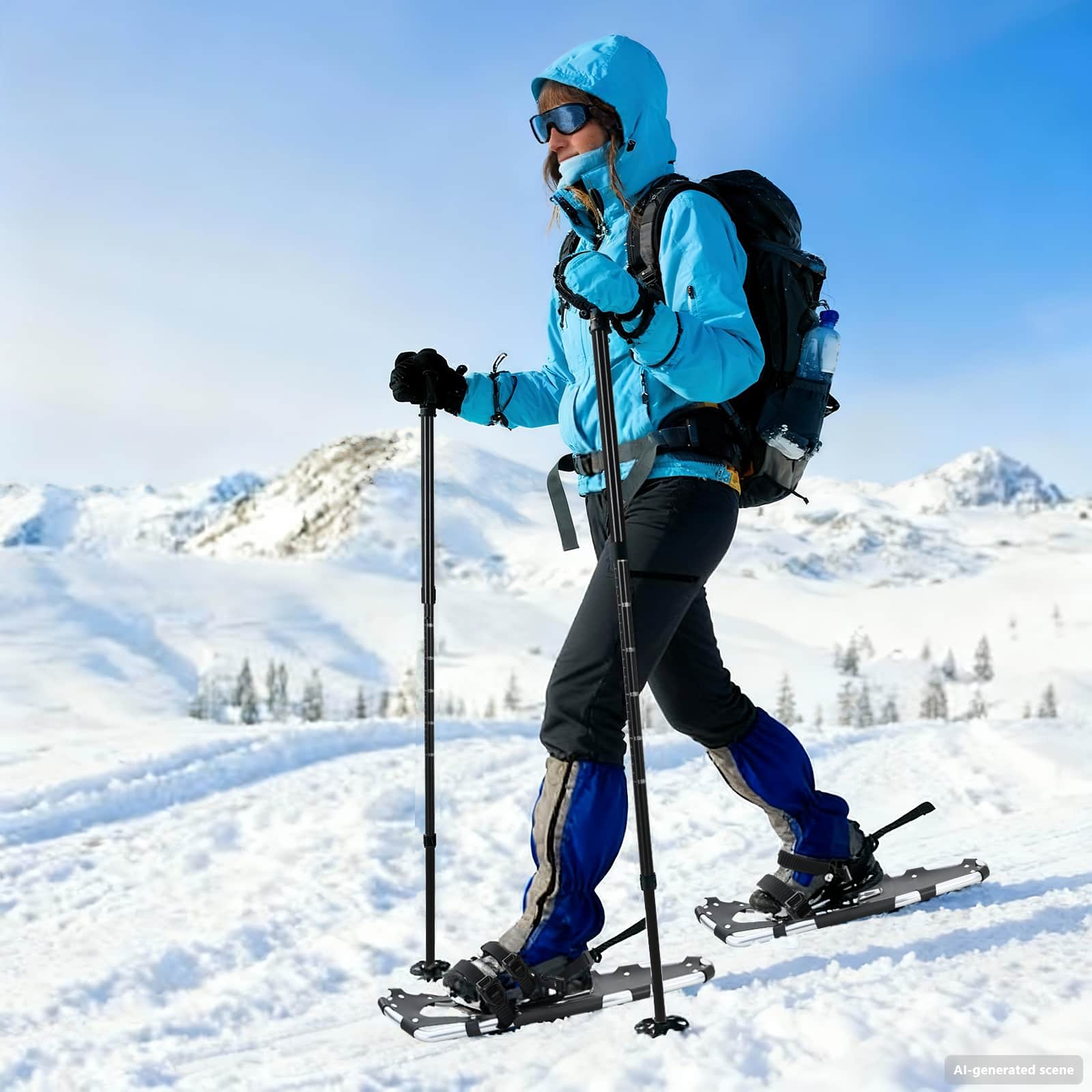 3 in 1 Schneeschuhe Silber und Schwarz 78,5 x 22 cm