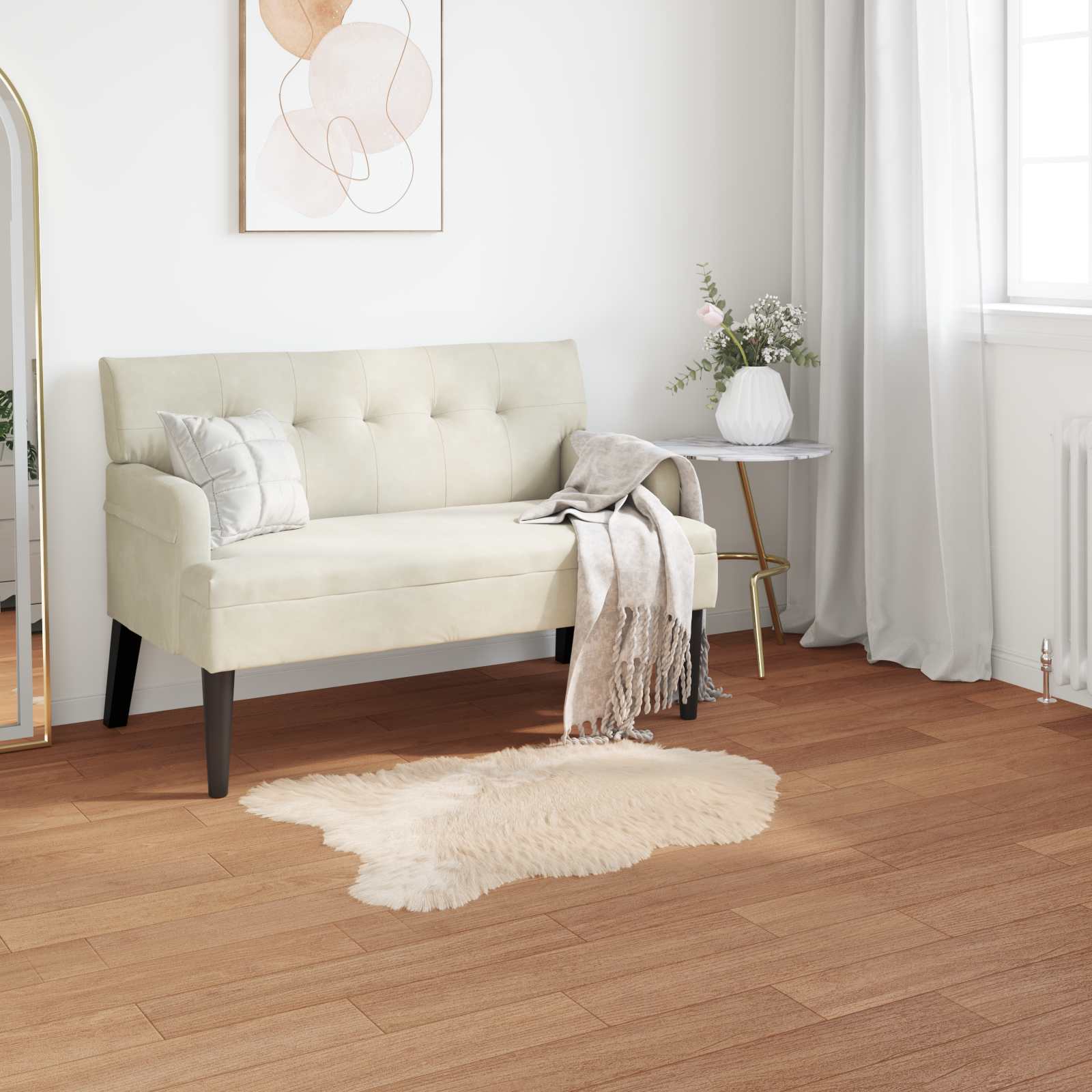 Teppich aus Kunstschaffell TAFALLA Beige 50 x 80 cm Polyester