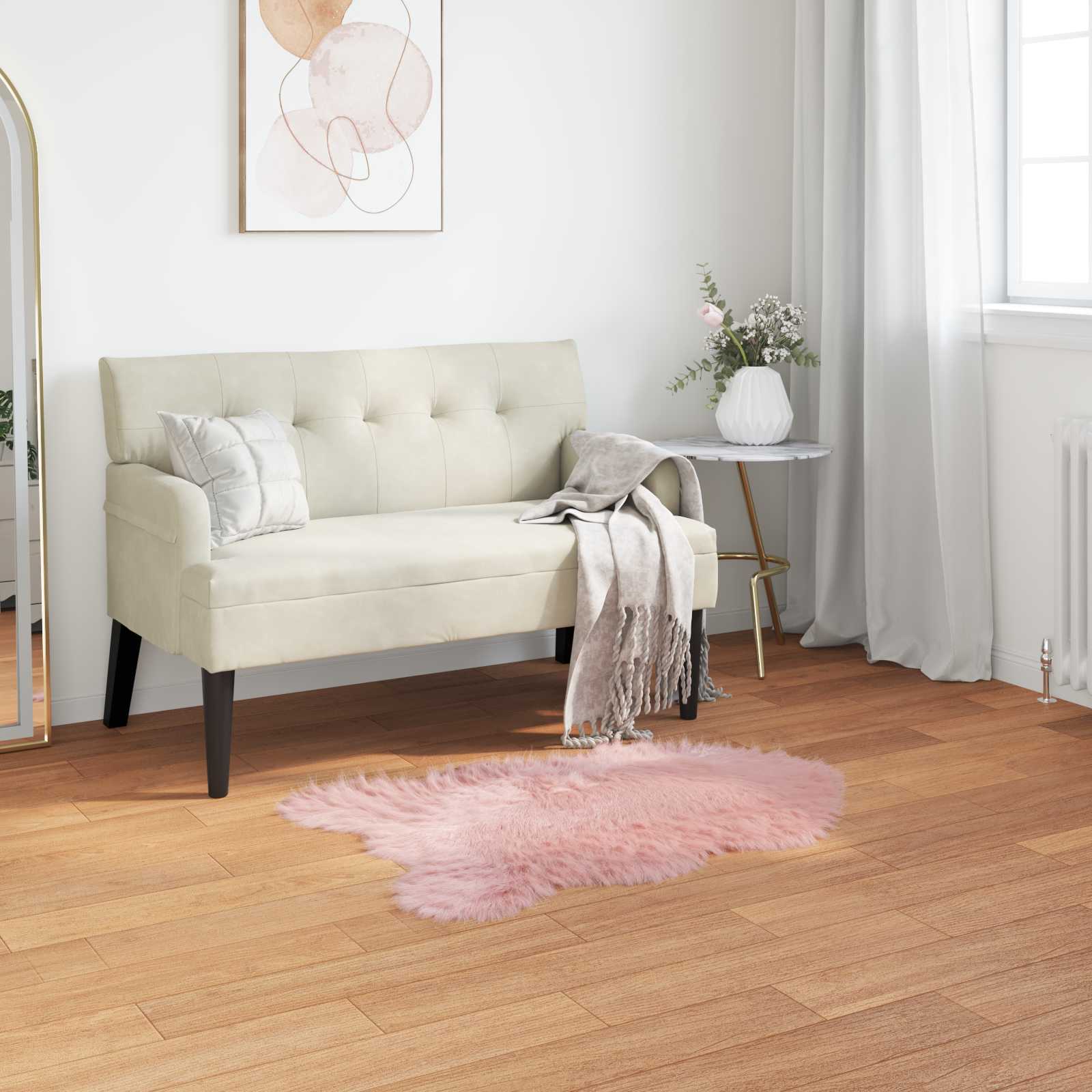 Teppich aus Kunstschaffell TAFALLA Rosa 80 x 120 cm Polyester