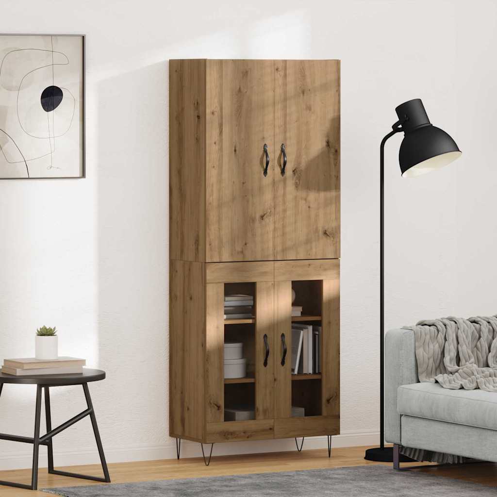 Highboard 2 stk. Artisan-Eiche 69,5 x 34 x 180 cm Holzwerkstoff