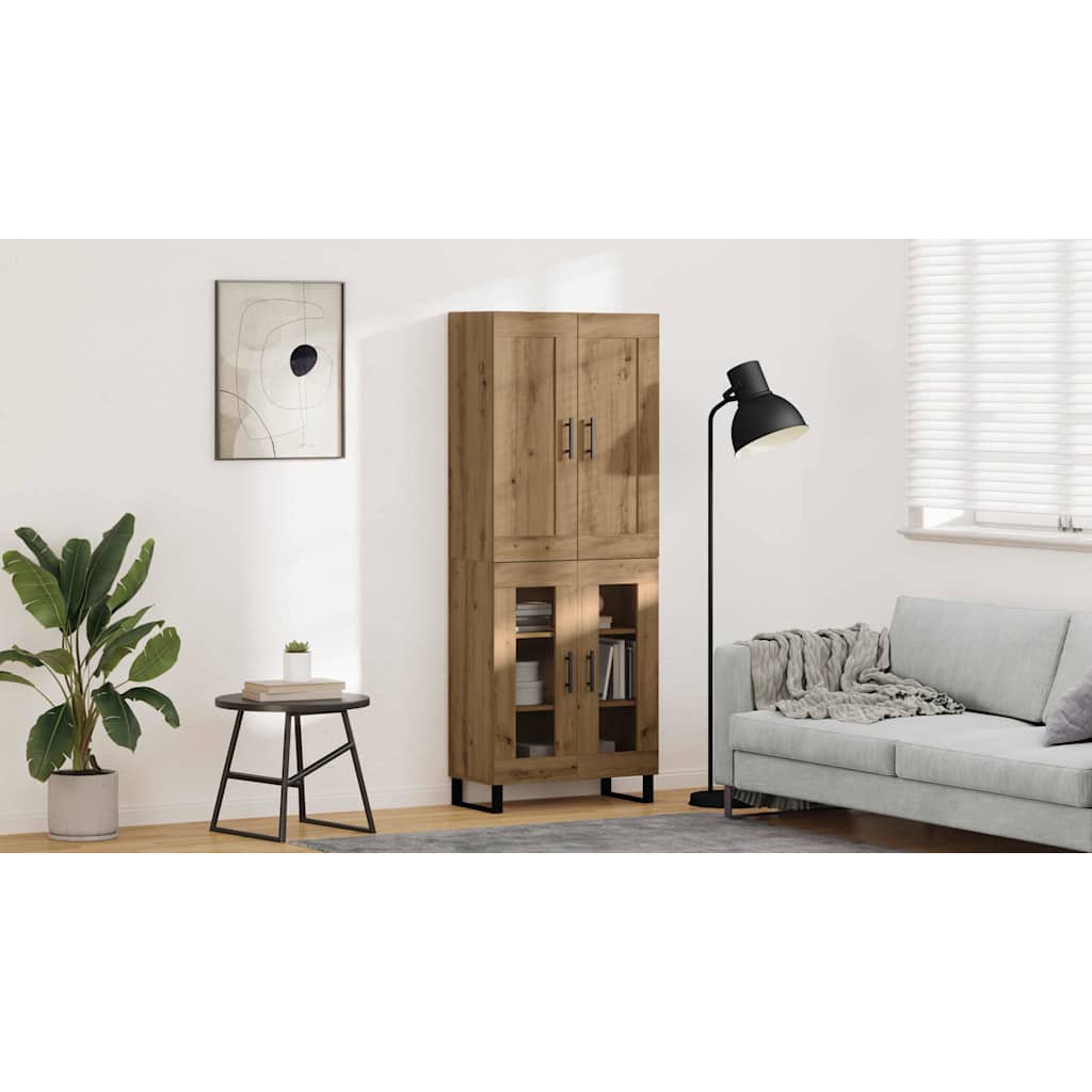 Highboard 2 stk. Artisan-Eiche 69,5 x 34 x 180 cm