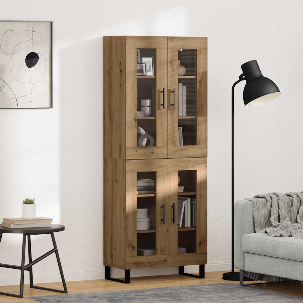 Highboard 2 stk. Artisan-Eiche 69,5 x 34 x 180 cm Holzwerkstoff