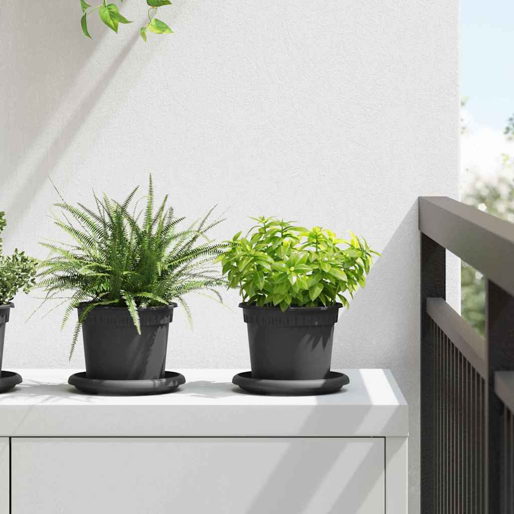 Runder Blumentopf 6 stk. Schwarz Ø 12,5 x 10 cm Kunststoff