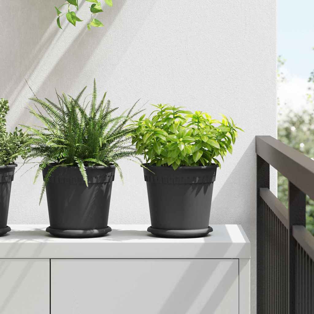 Runder Blumentopf 6 stk. Schwarz Ø 19 x 16,5 cm Kunststoff