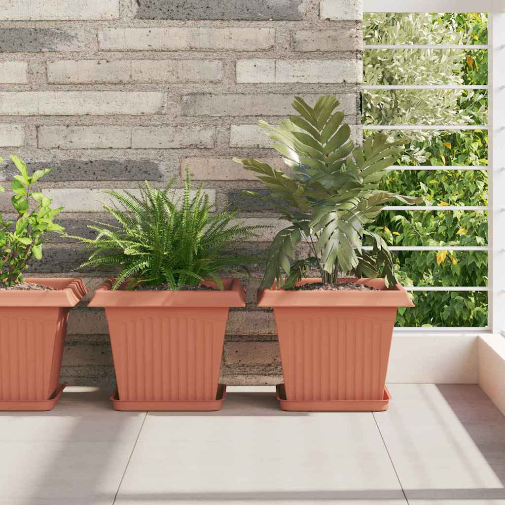 Quadratischer Blumentopf 6 stk. Ziegelrot 28,5 x 28,5 x 22 cm