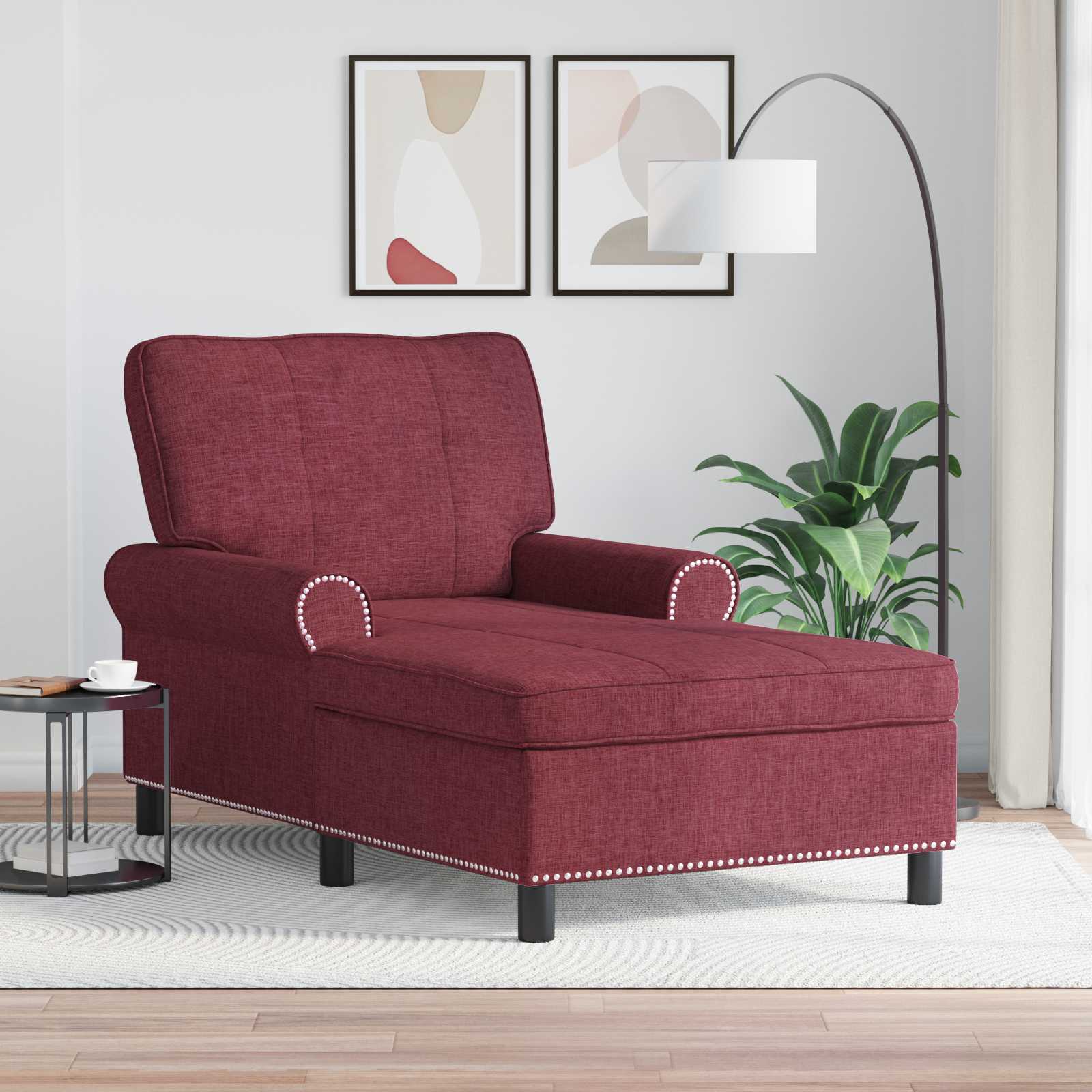 Lounge-Liege Weinrot Stoff 91 x 157 x 91 cm