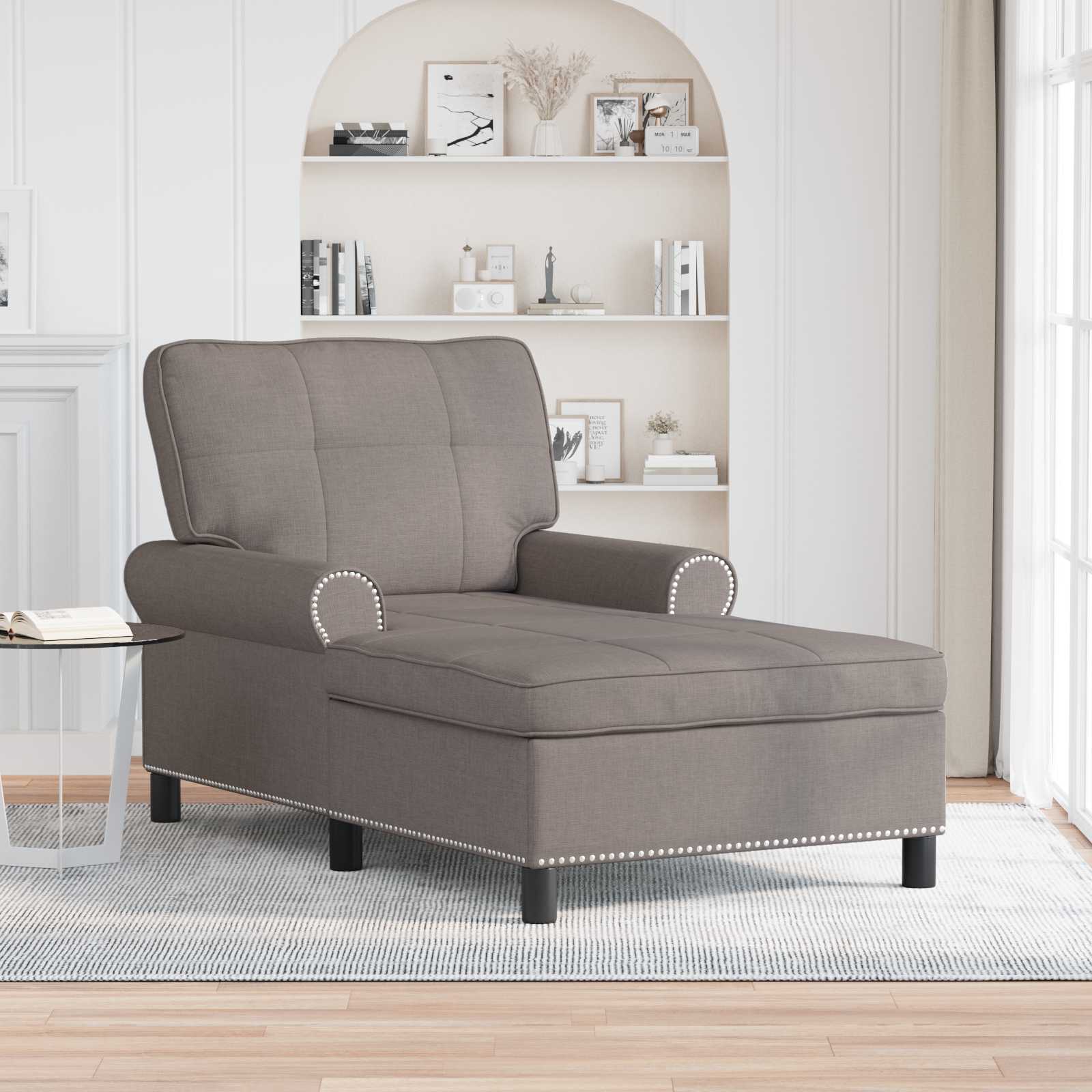 Lounge-Liege Taupe Stoff 91 x 157 x 91 cm