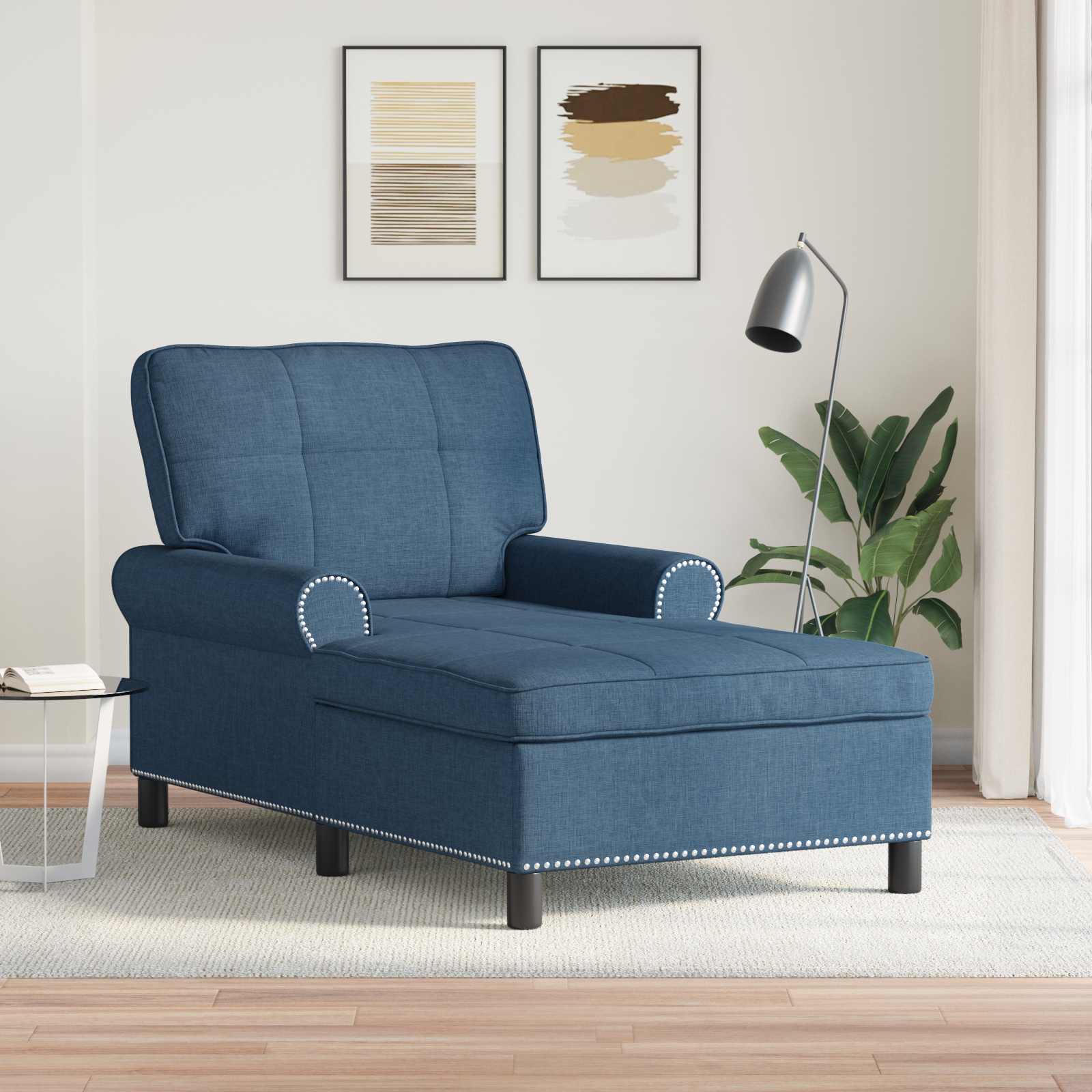 Lounge-Liege Blau Stoff 91 x 157 x 91 cm