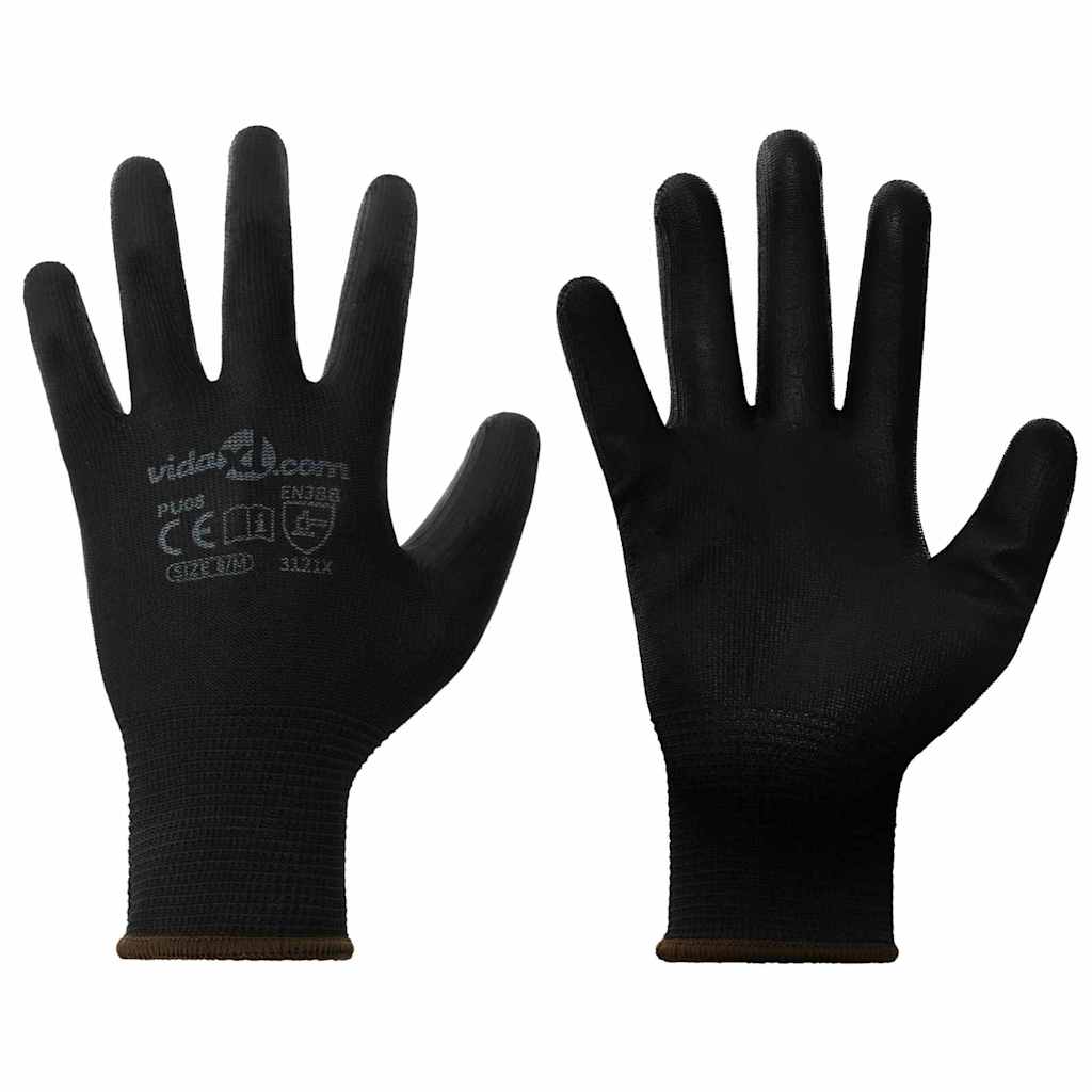 Arbeitshandschuhe 24 Stk. Schwarz 8 / m Polyester