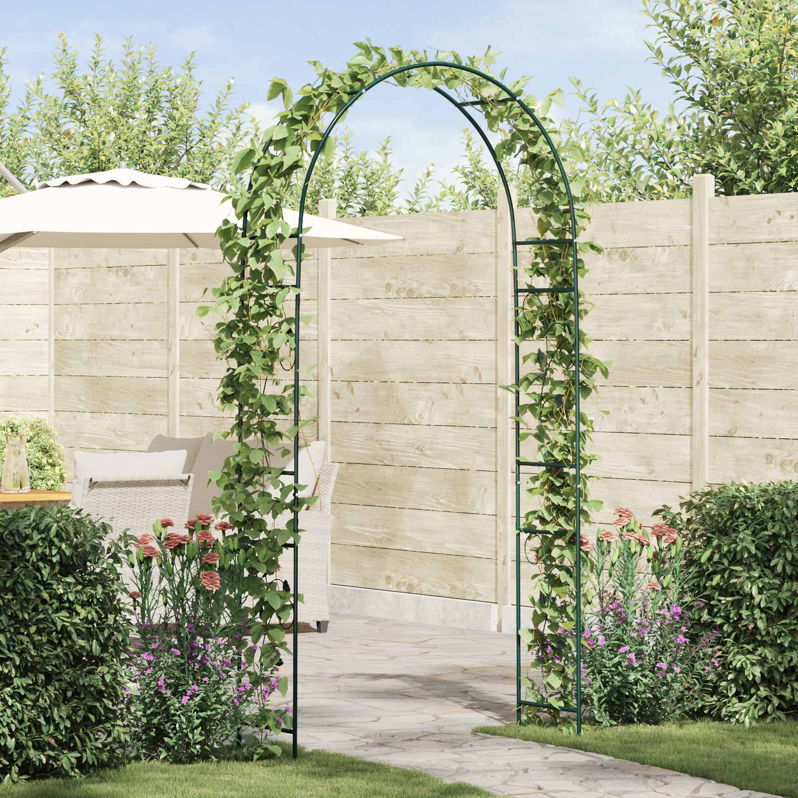 Gartenbogen Grün 115 x 37 x 231 cm