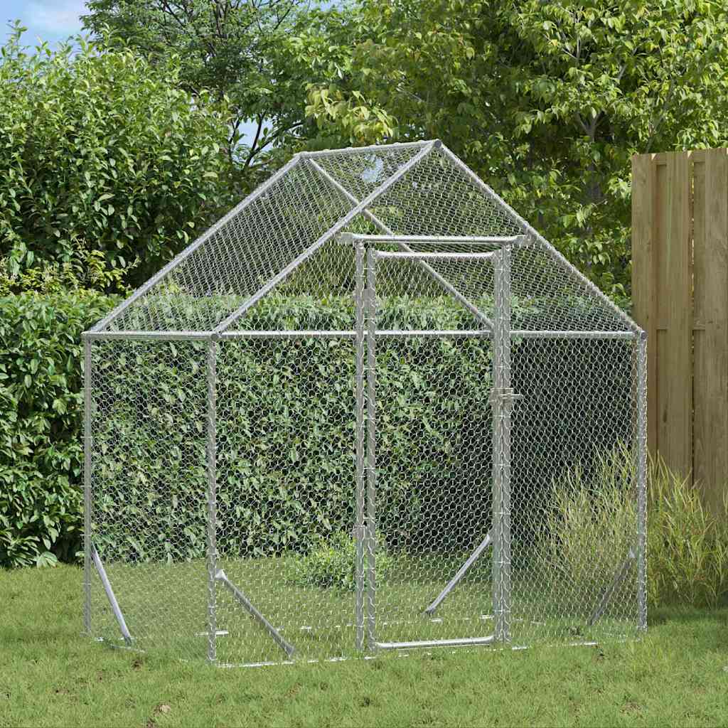 Hühnerkäfig Silber 170 x 100 x 177 cm Verzinkter Stahl