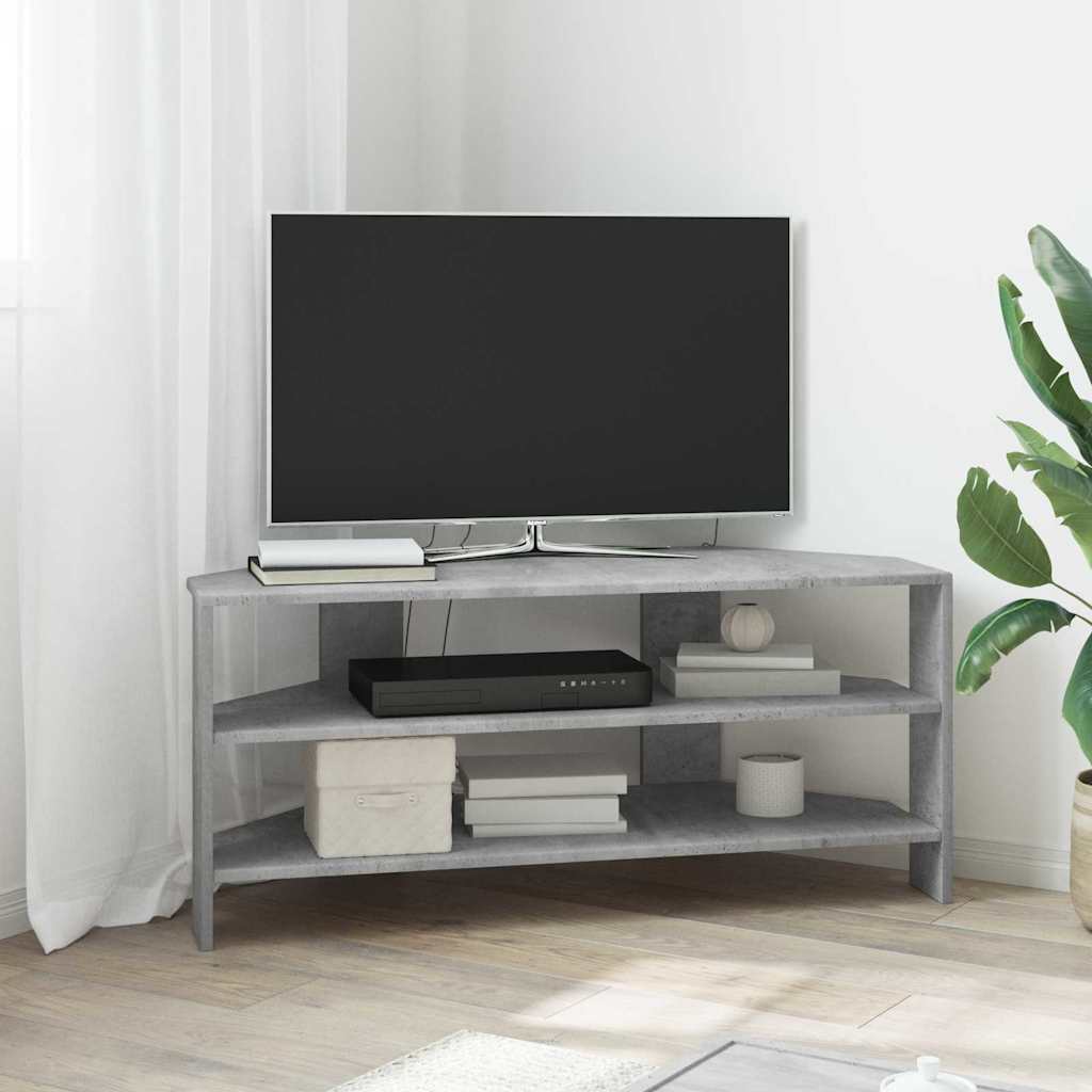 EckTVSchrank 102x40,5x45cm Beton Grau Holzwerkstoff