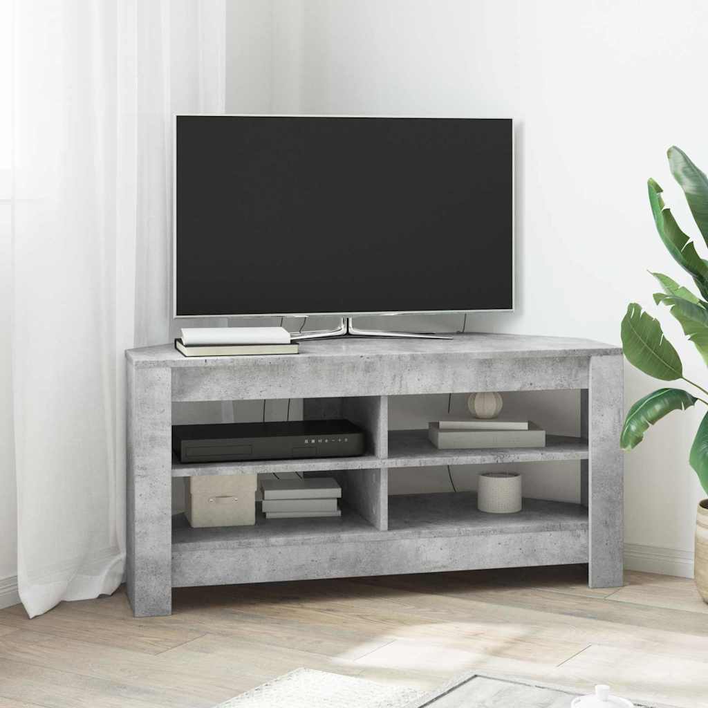 EckTVSchrank 102 x 40,5 x 45 cm Beton Grau Holzwerkstoff