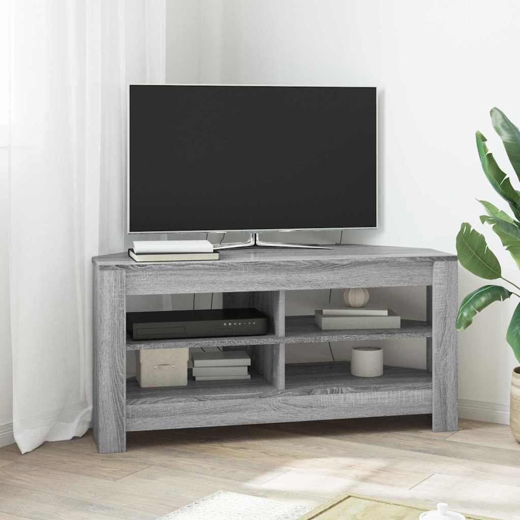 EckTVSchrank 102 x 40,5 x 45 cm Graues Sonoma Holzwerkstoff