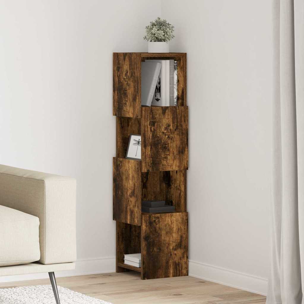 Eckschrank 25,5x25x102cm Holzwerkstoff Räuchereiche