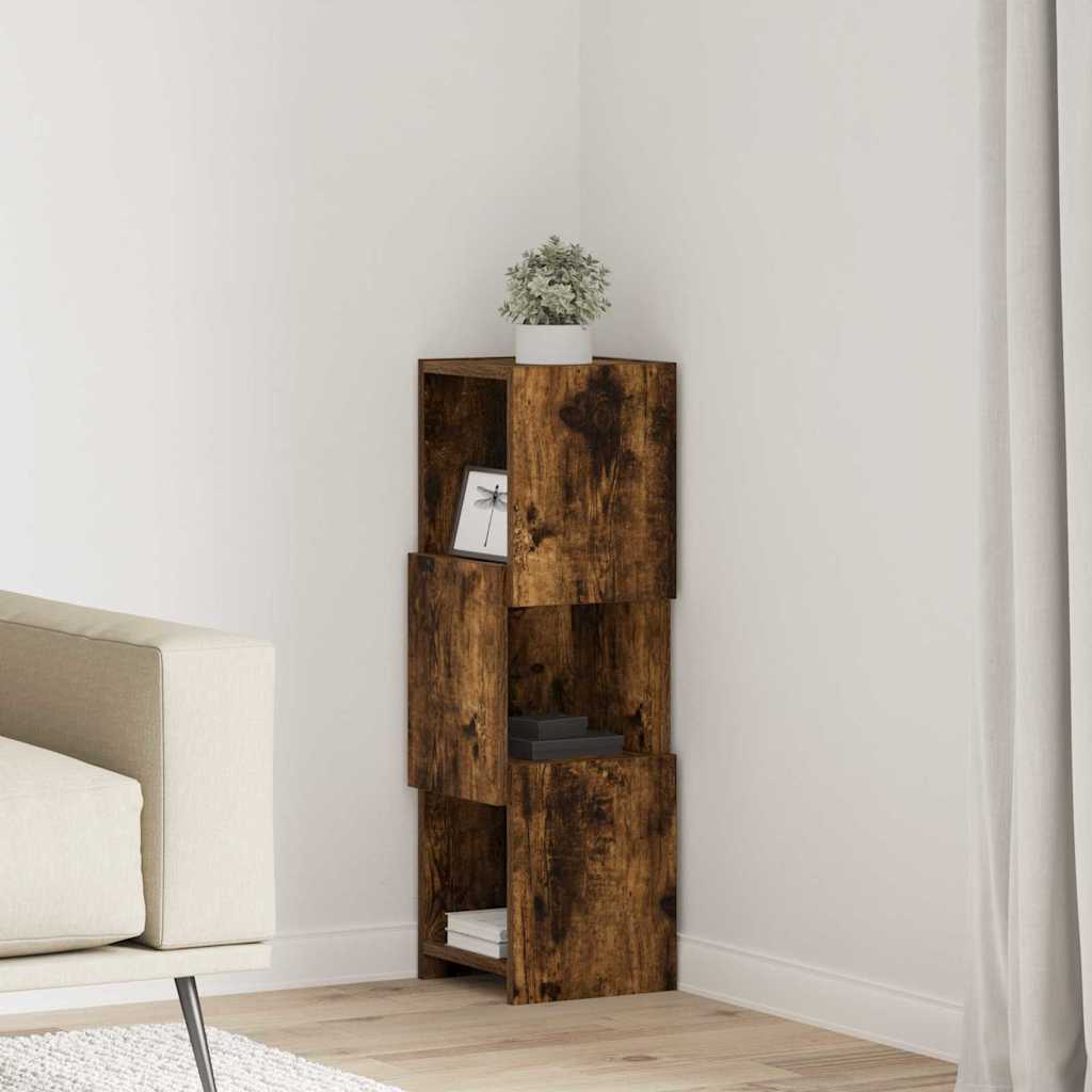 Eckschrank 25,5x25x80cm Holzwerkstoff Räuchereiche