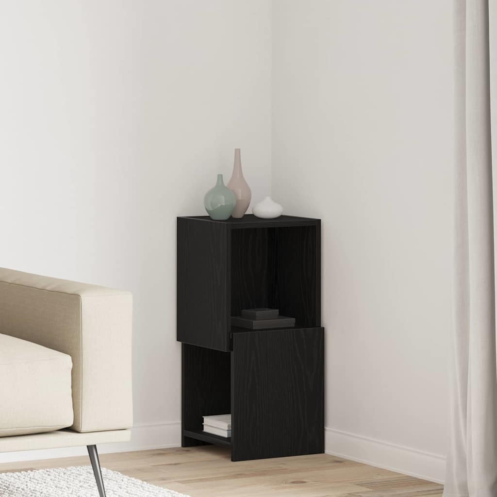 Eckschrank 30,5x30x65cm Holzwerkstoff Schwarz Eichen-Optik
