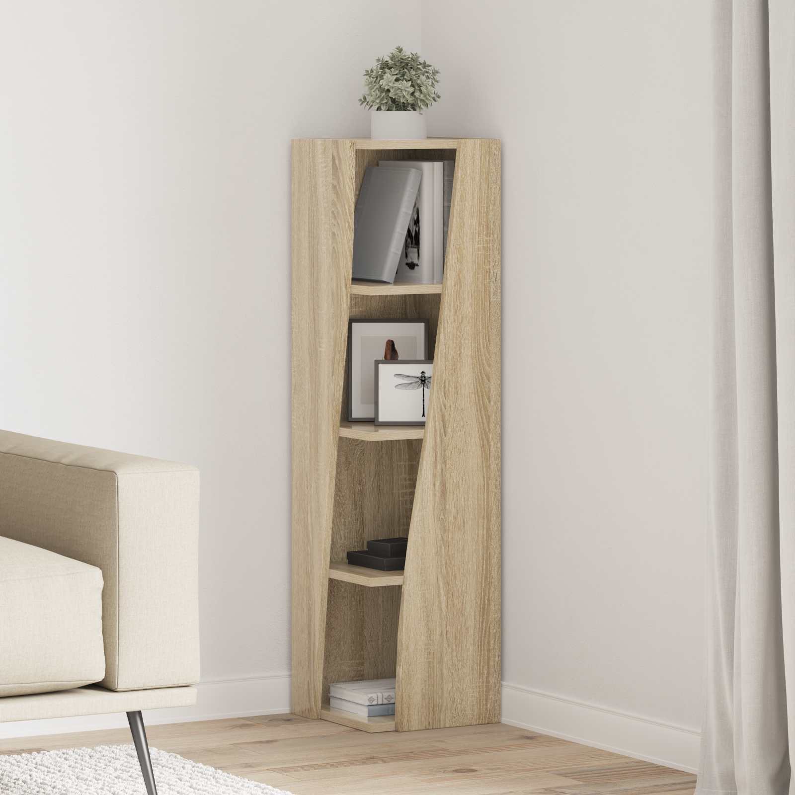 Eckschrank 27,5x27x102cm Holzwerkstoff Sonoma-Eiche
