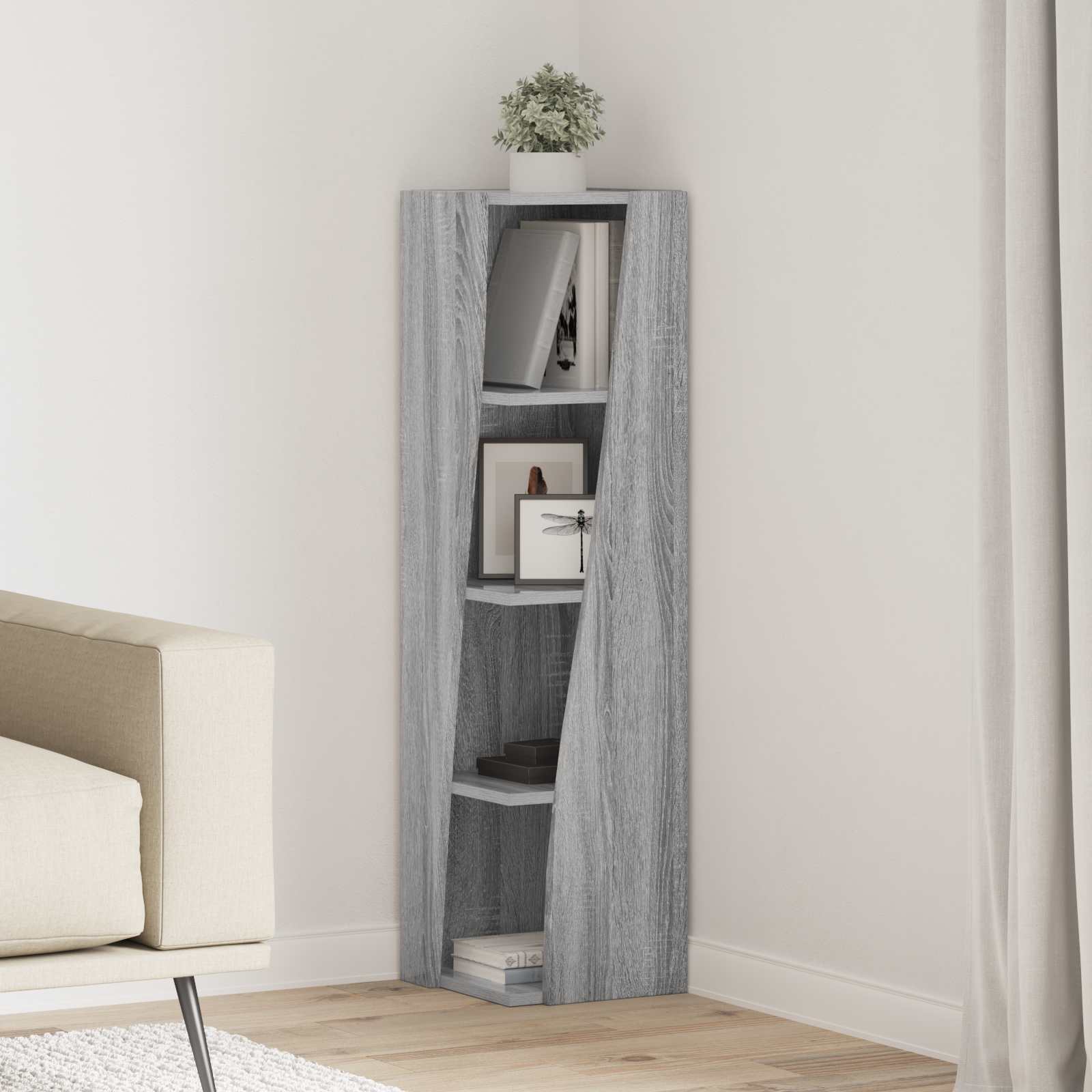 Eckschrank 27,5x27x102cm Holzwerkstoff Sonoma-Grau
