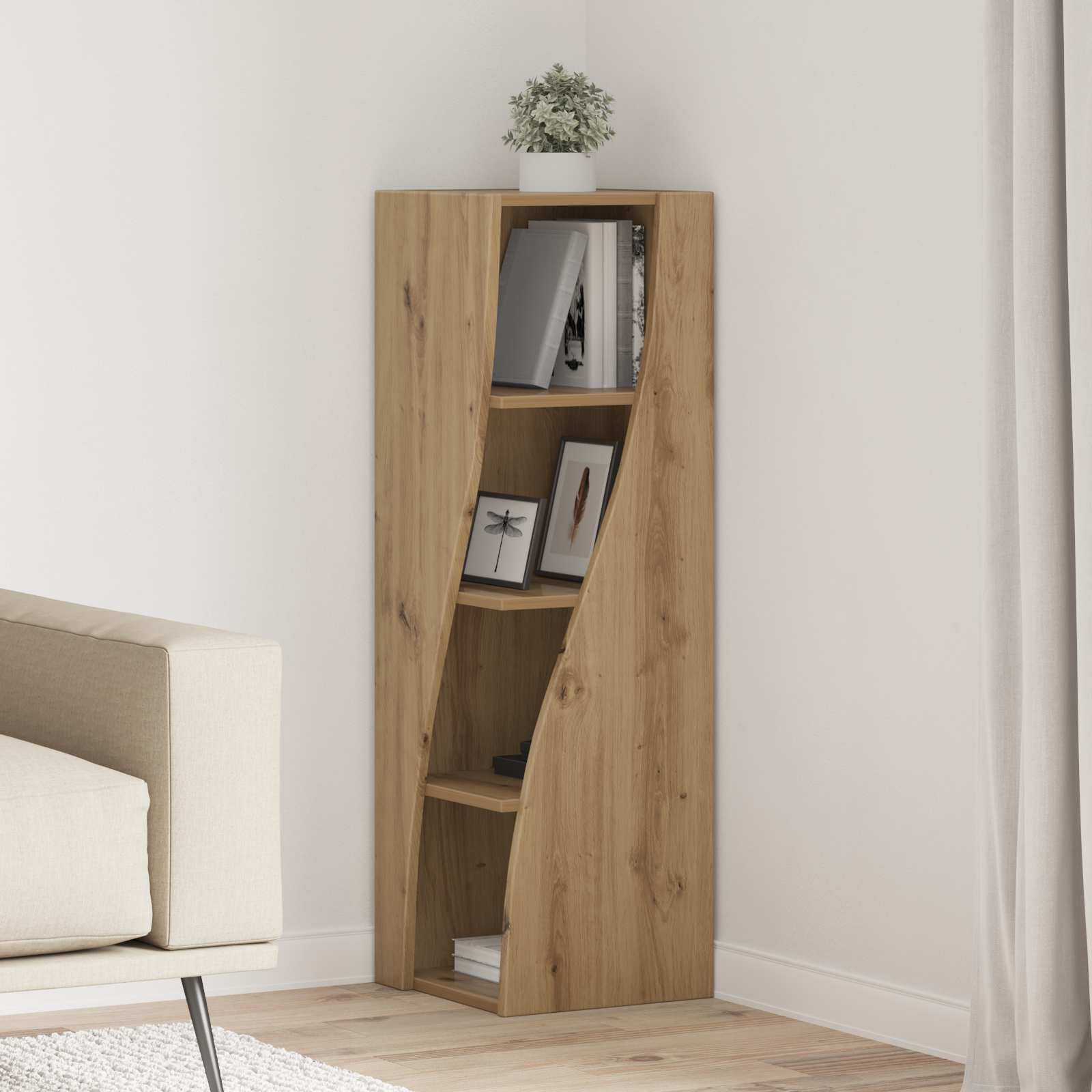 Eckschrank 32x32x102cm Holzwerkstoff Artisan-Eiche