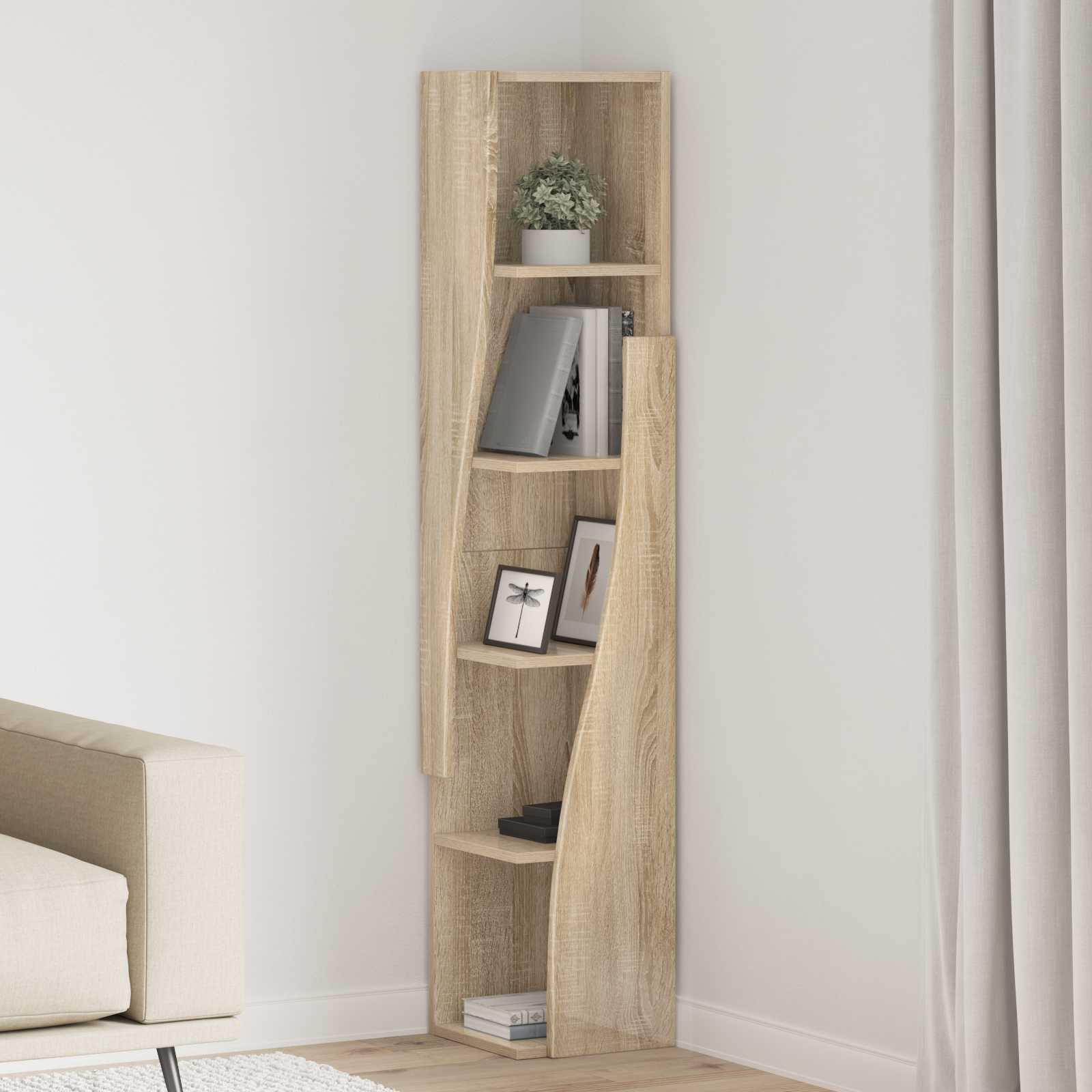 Eckschrank 27,5x27x140cm Holzwerkstoff Sonoma-Eiche