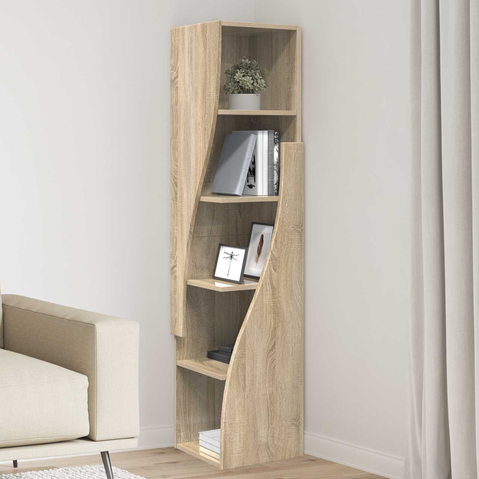 Eckschrank 32x32x140cm Holzwerkstoff Sonoma-Eiche