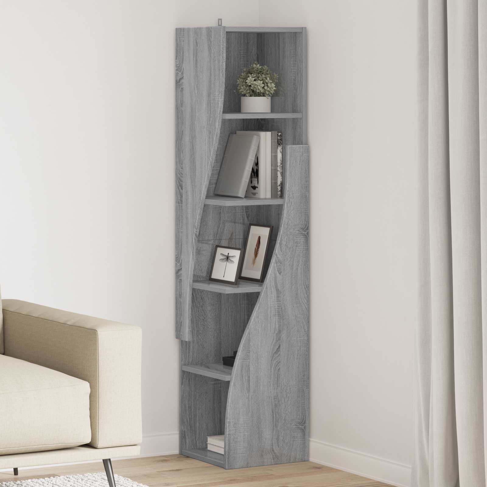 Eckschrank 32x32x140cm Holzwerkstoff Sonoma-Grau