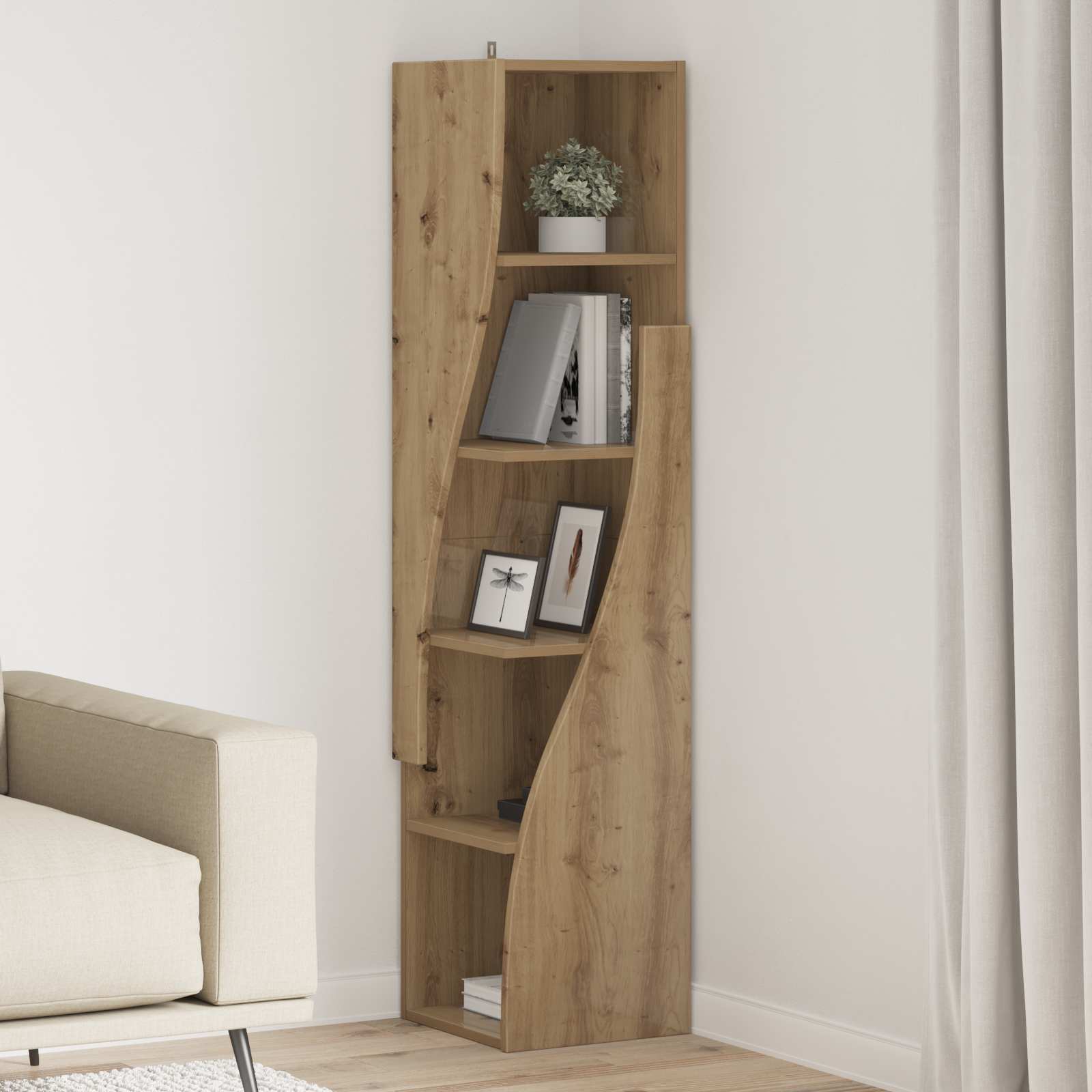 Eckschrank 32x32x140cm Holzwerkstoff Artisan-Eiche