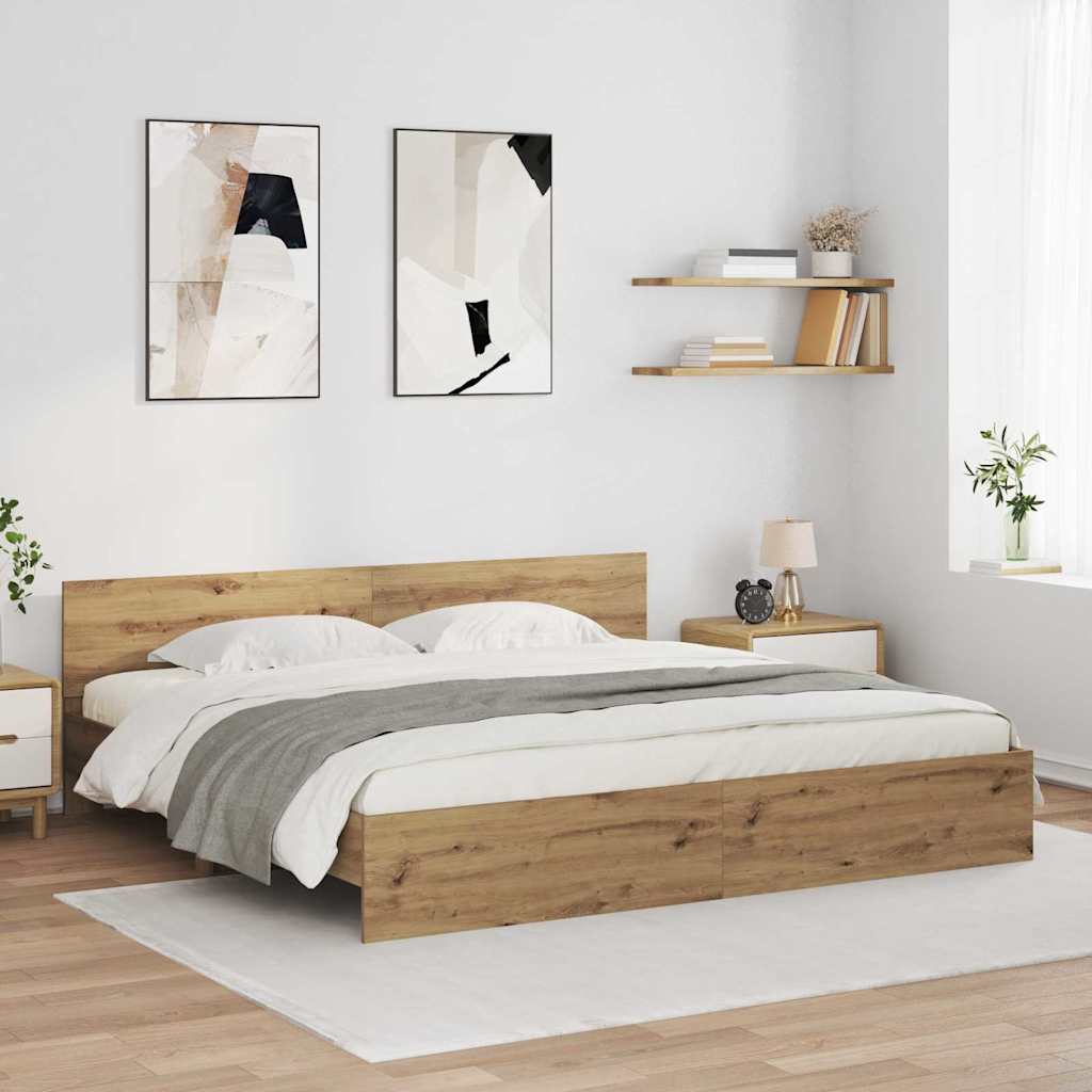 Bettrahmen Artisan-Eiche 180 x 200 cm Holzwerkstoff