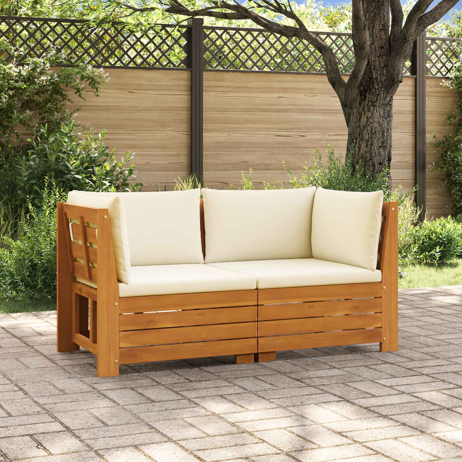 2 stk. Outdoor-Sofagarnitur Massivholz Akazie Braun