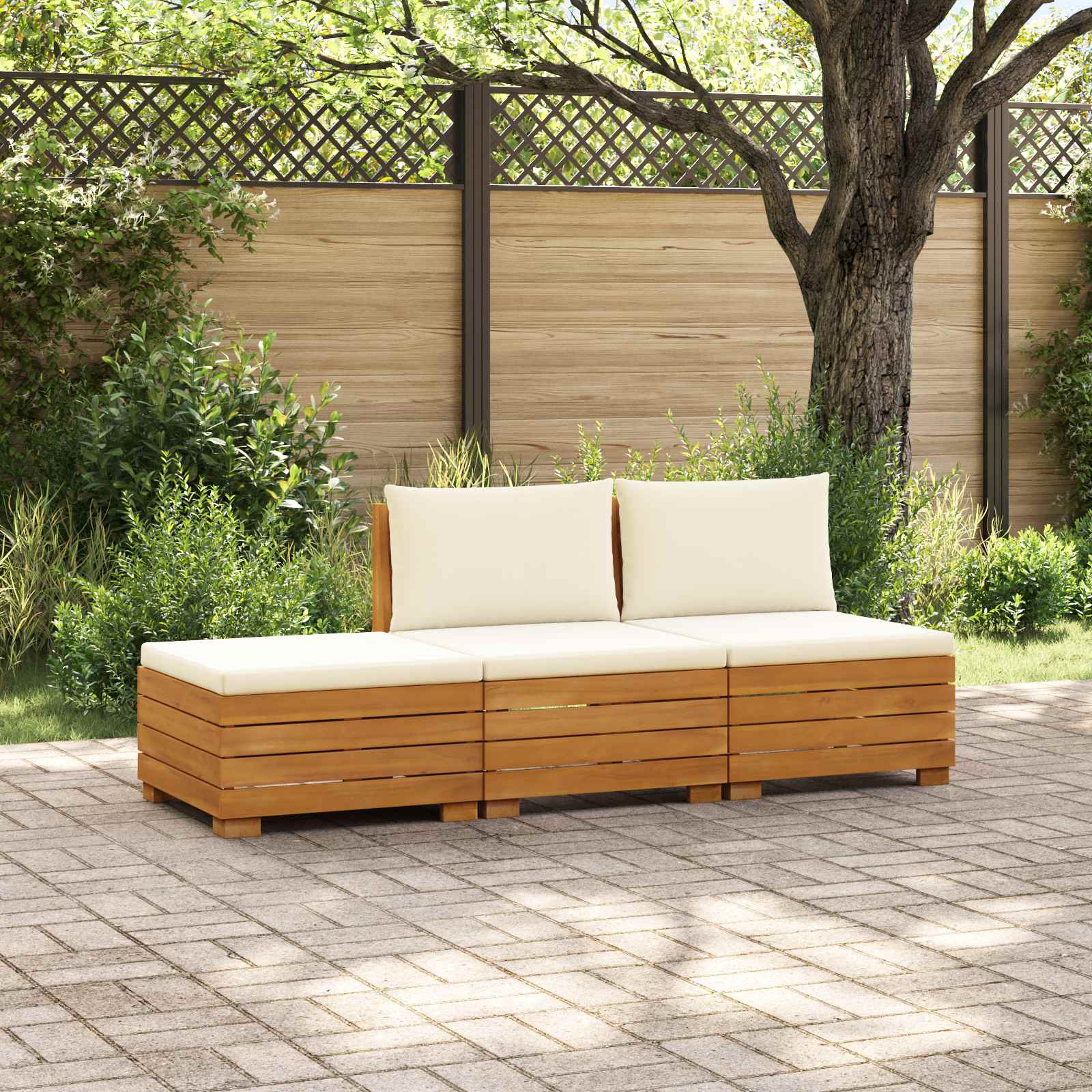 3 stk. Outdoor-Sofagarnitur Massivholz Akazie Braun