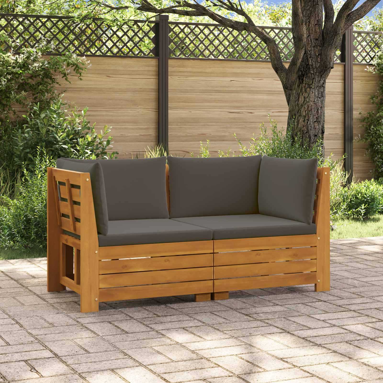 2 stk. Outdoor-Sofagarnitur Massivholz Akazie Braun