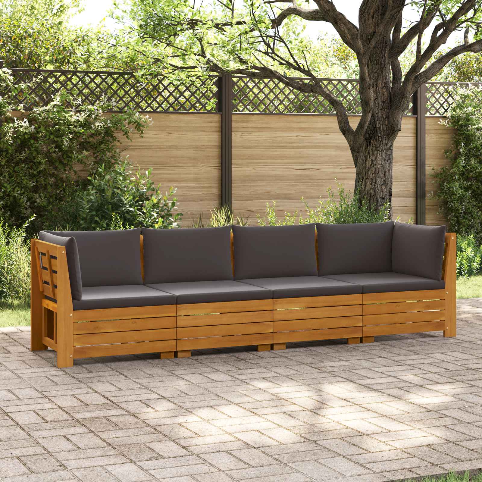 4 stk. Outdoor-Sofagarnitur Massivholz Akazie Braun