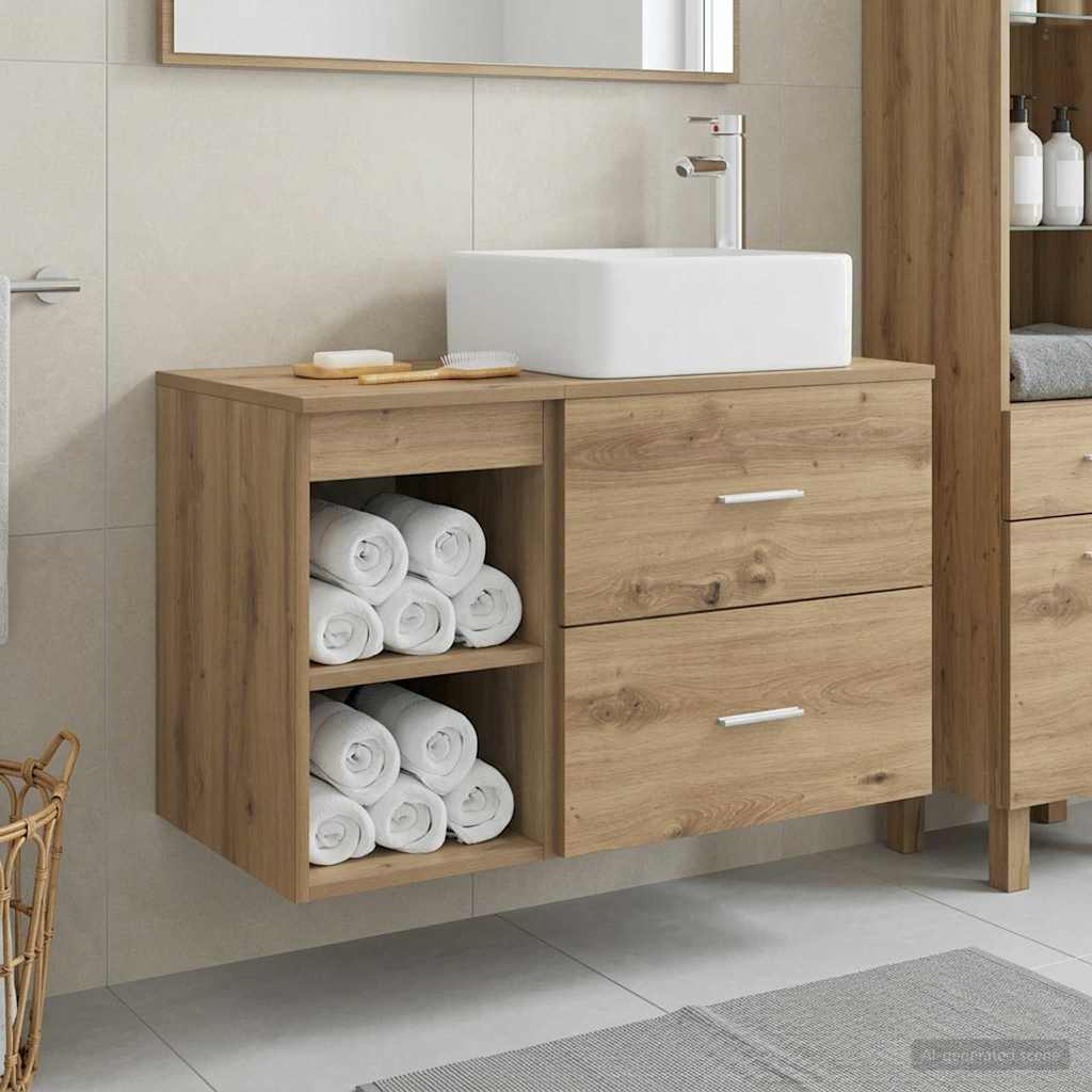 Badezimmermöbel-Set 2 stk. Artisan-Eiche Holzwerkstoff